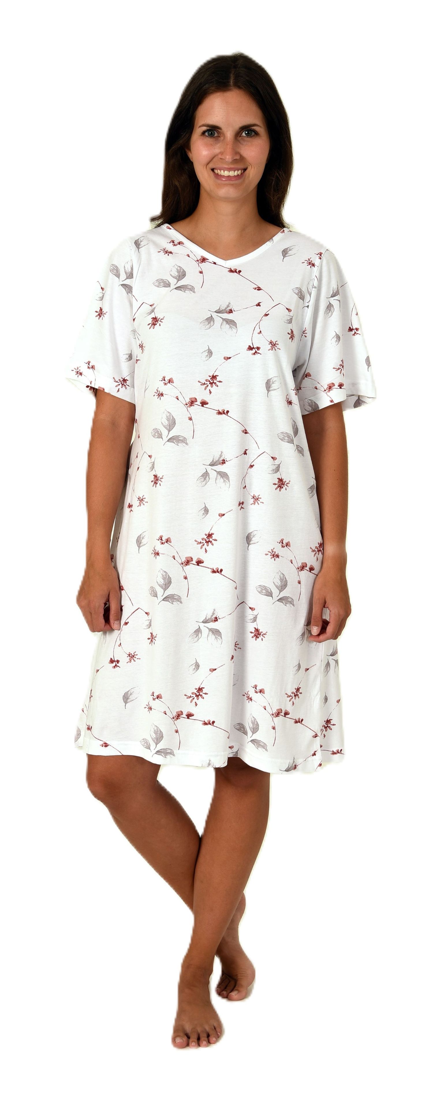 Damen Pflegenachthemd kurzarm, Rückenteil offen mit praktischem Bindeverschluß