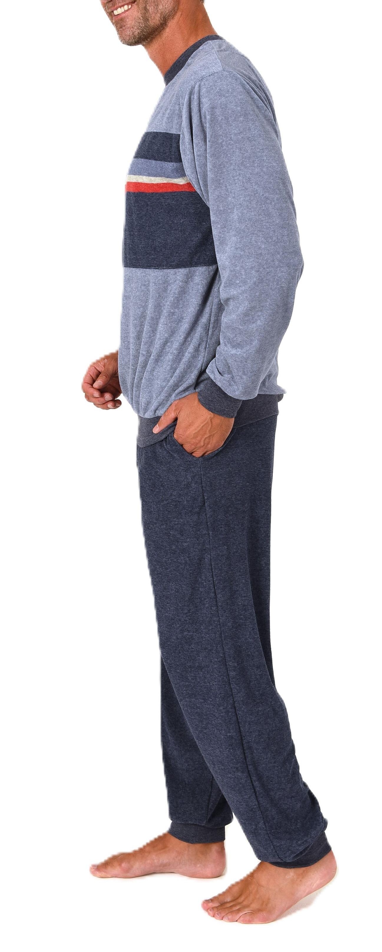 Normann Herren Frottee langarm Schlafanzug mit Bündchen – Pyjama auch in Übergröße Normann Herren Frottee langarm Schlafanzug mit Bündchen – Pyjama auch in Übergröße