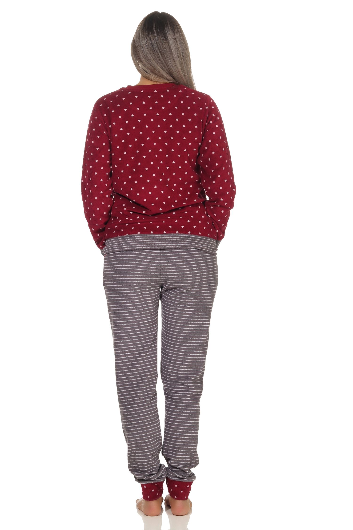Normann Damen Frottee Pyjama mit Bündchen in Tupfen- und Ringeldesign - auch in Übergröße Normann Damen Frottee Pyjama mit Bündchen in Tupfen- und Ringeldesign - auch in Übergröße