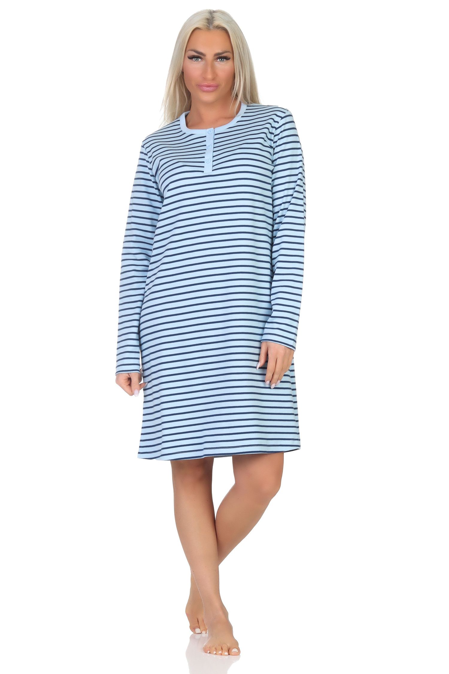 Normann Damen Schlafanzug Langarm - Kuschel Interlock Mit Bündchen