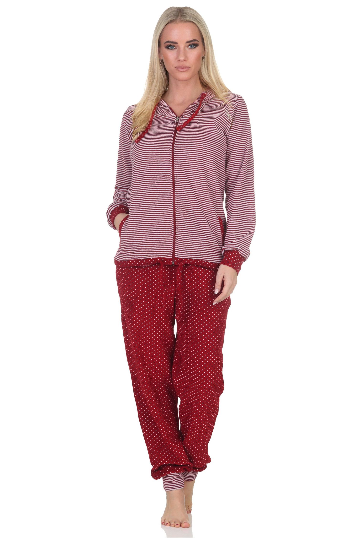 Normann Damen Frottee Hausanzug / Freizeitanzug in chilliger Optik - auch in Übergröße