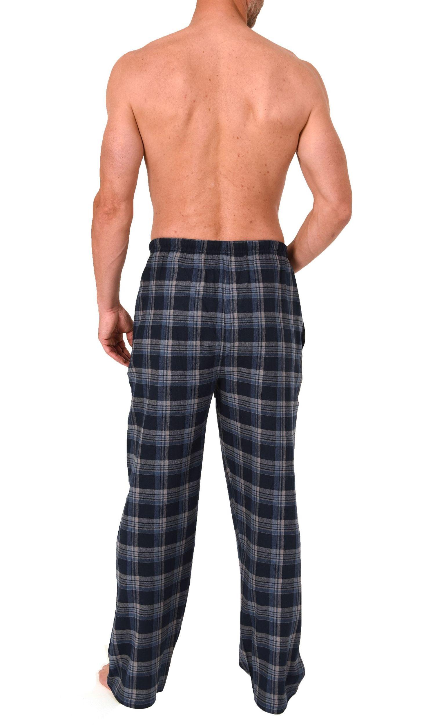 Normann Herren Flanell Schlafanzug Pyjama Hose in eleganter Karo Optik – auch in Übergröße