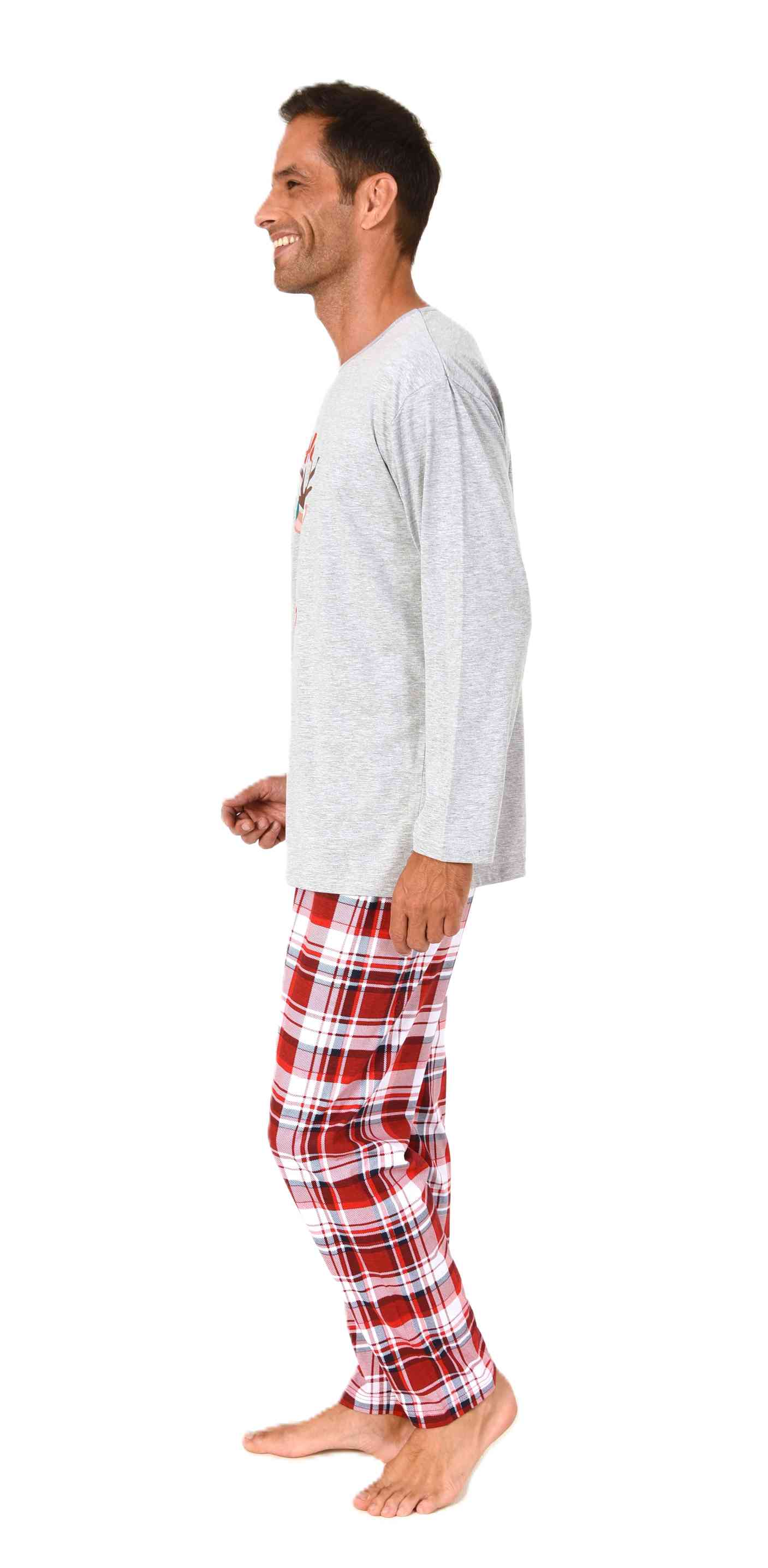 Normann Herren langarm Weihnachts Schlafanzug Pyjama mit lustigen Renntier Motiv Normann Herren langarm Weihnachts Schlafanzug Pyjama mit lustigen Renntier Motiv