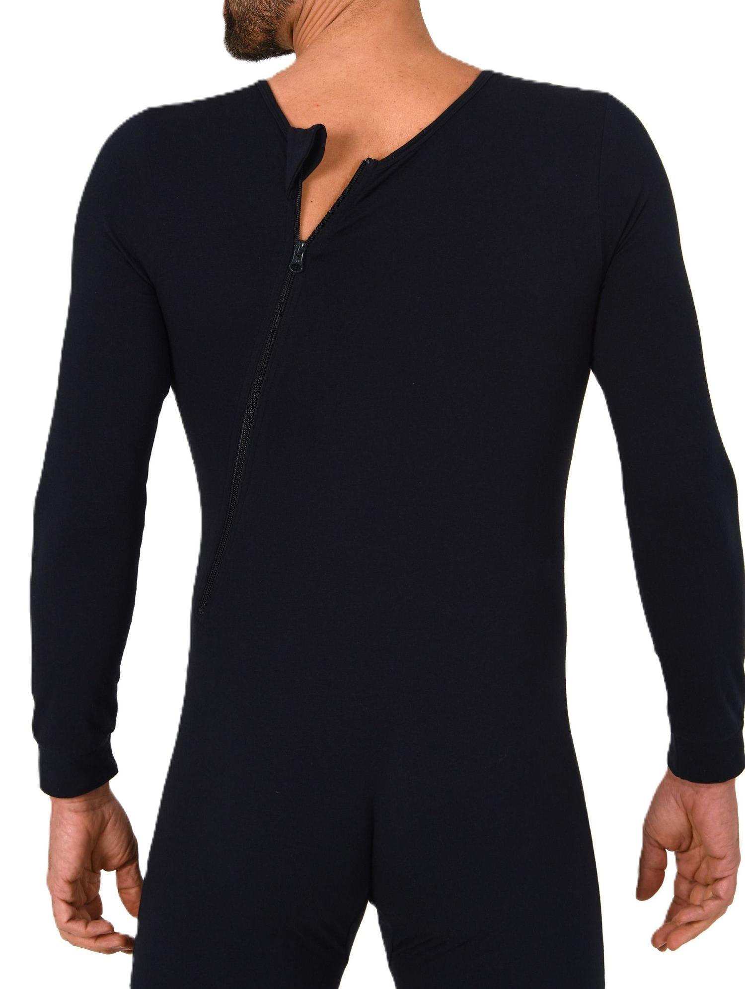Pflegebody langarm – UNISEX – Einteiler Body Schlafananzug mit Reißverschluss am Rücken