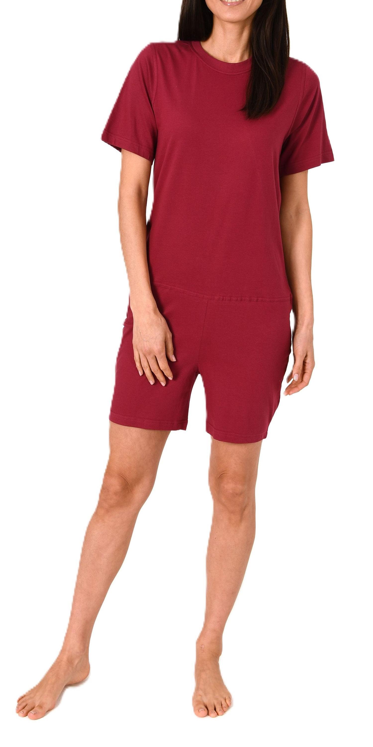 Damen Pflegeoverall kurzarm Einteiler Schlafanzug mit Reißverschluss am Rücken Damen Pflegeoverall kurzarm Einteiler Schlafanzug mit Reißverschluss am Rücken