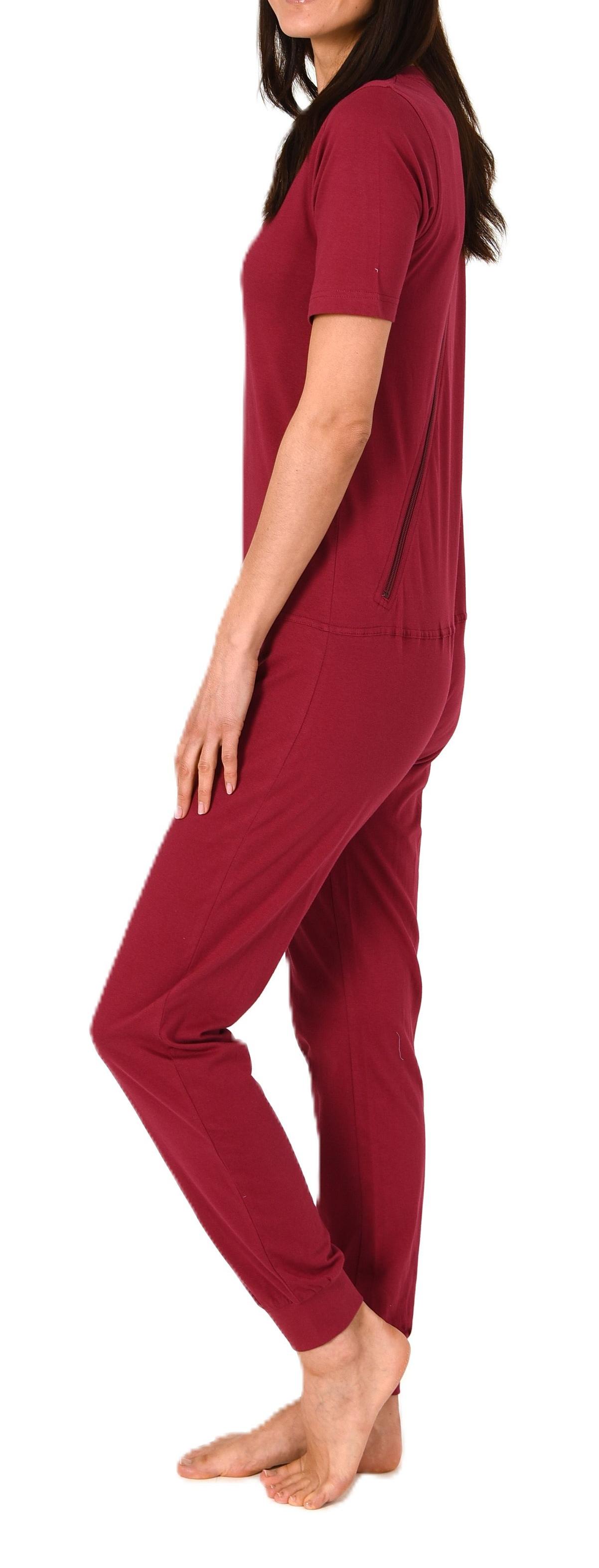 Damen Pflegeoverall kurzarm Schlafanzug mit langen Bein und Reißverschluss am Rücken Damen Pflegeoverall kurzarm Schlafanzug mit langen Bein und Reißverschluss am Rücken