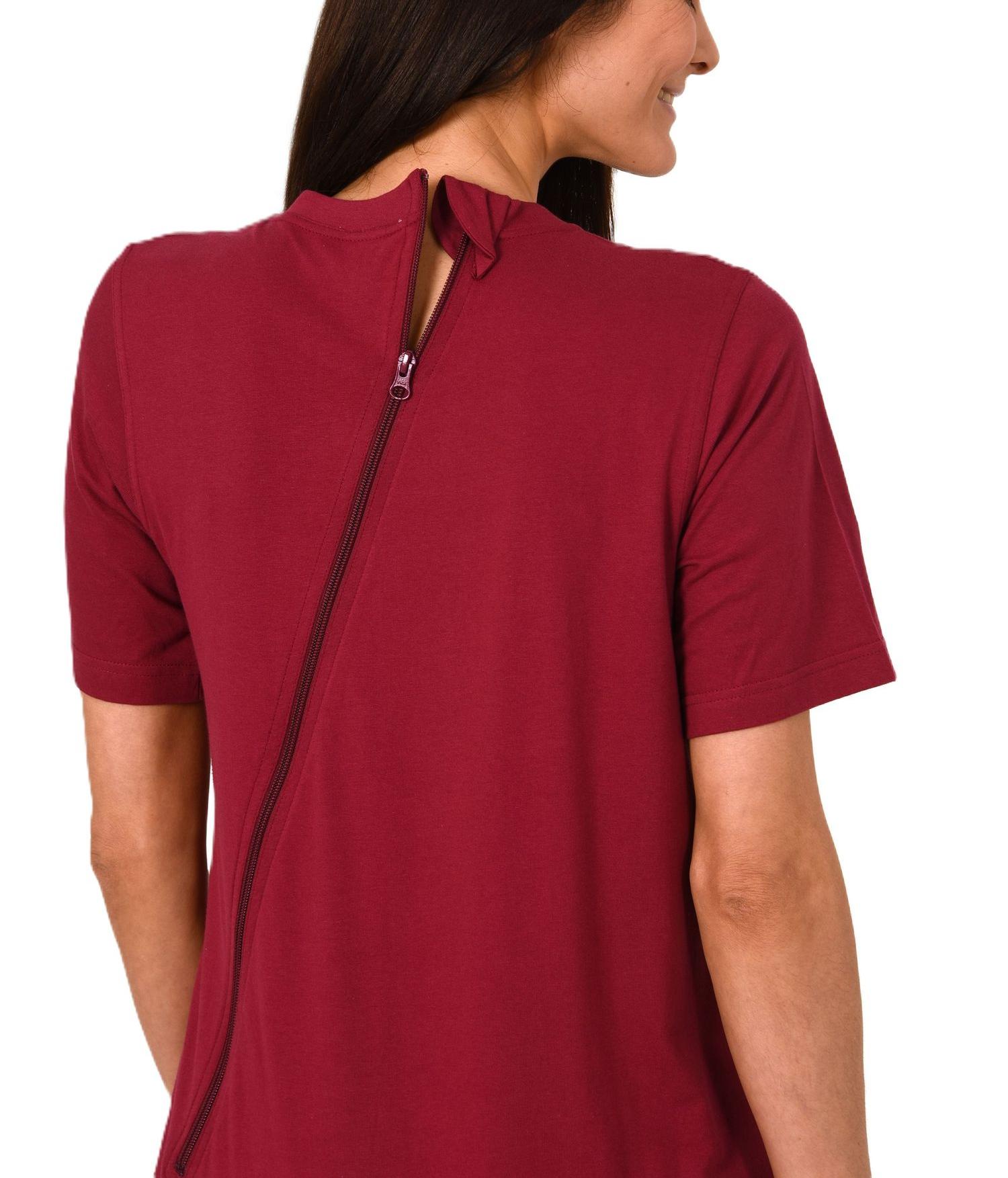 Damen Pflegeoverall kurzarm Schlafanzug mit langen Bein und Reißverschluss am Rücken Damen Pflegeoverall kurzarm Schlafanzug mit langen Bein und Reißverschluss am Rücken