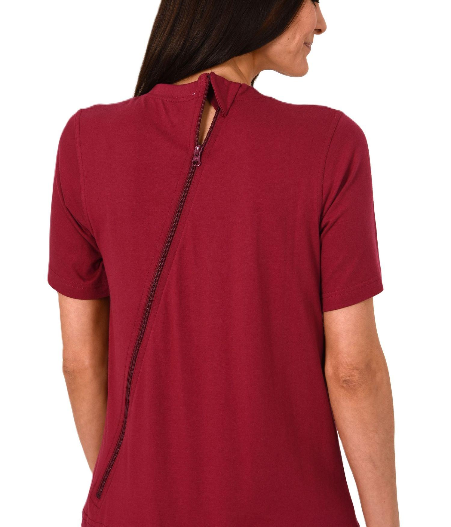 Damen Pflegeoverall kurzarm Pyjama mit langen Bein und Reißverschluss am Rücken und Bein