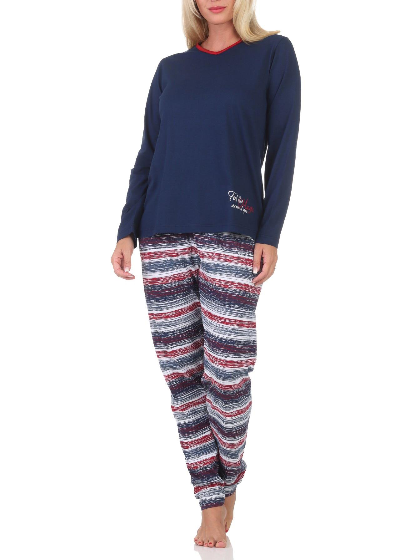 Normann Damen langarm Schlafanzug Pyjama in wunderschöner Optik Normann Damen langarm Schlafanzug Pyjama in wunderschöner Optik