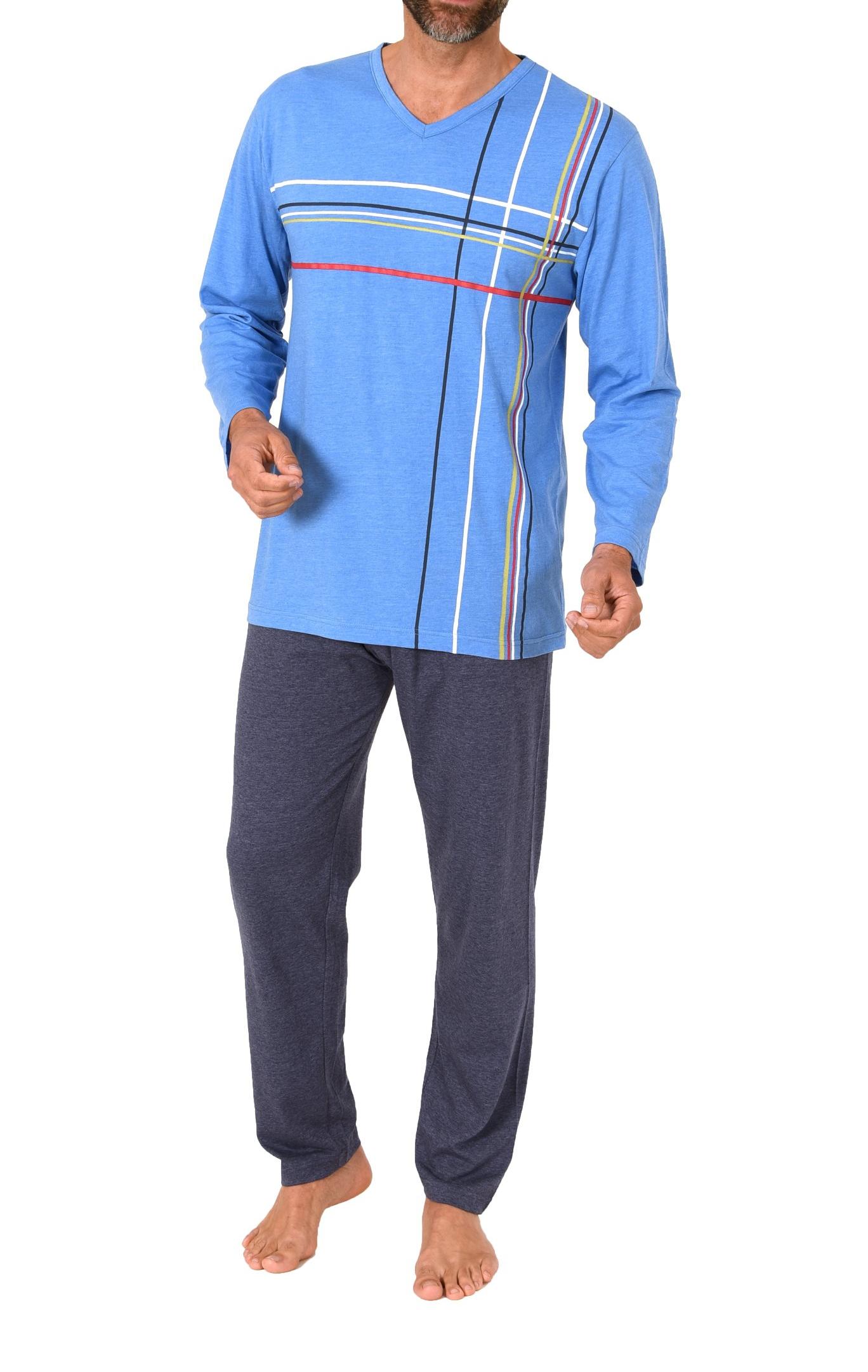 Normann Herren langarm Schlafanzug Pyjama mit eleganten Frontprint im zeitlosen Design Normann Herren langarm Schlafanzug Pyjama mit eleganten Frontprint im zeitlosen Design