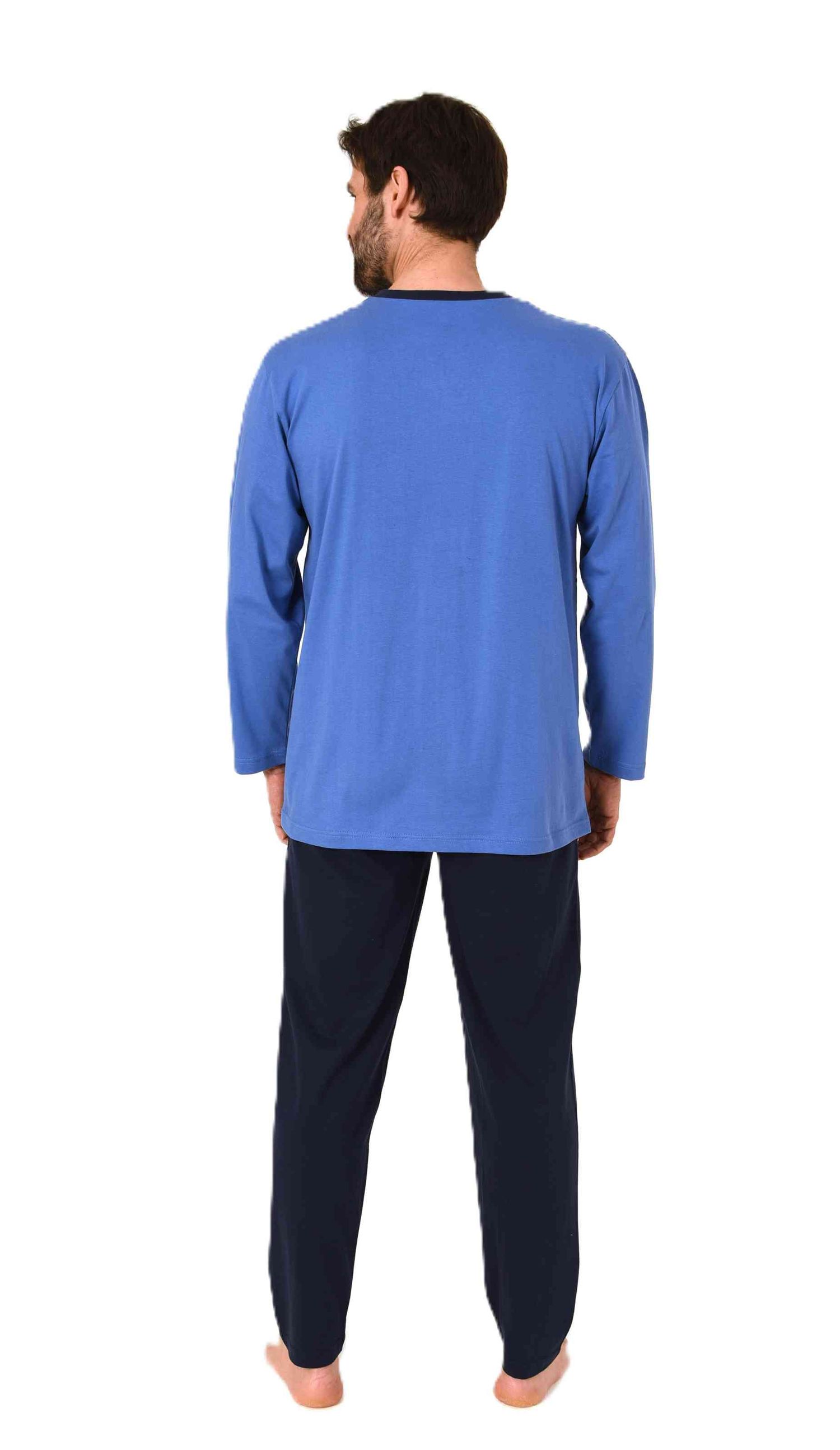 Normann Herren langarm Schlafanzug Pyjama mit eleganten Frontprint im zeitlosen Design Normann Herren langarm Schlafanzug Pyjama mit eleganten Frontprint im zeitlosen Design