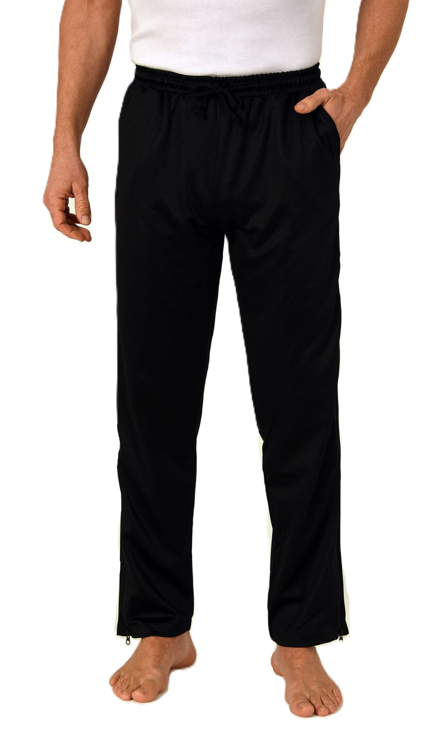 Herren Reha Schlafanzughose - Seitlich Öffnend Weites Bein Pflegehose