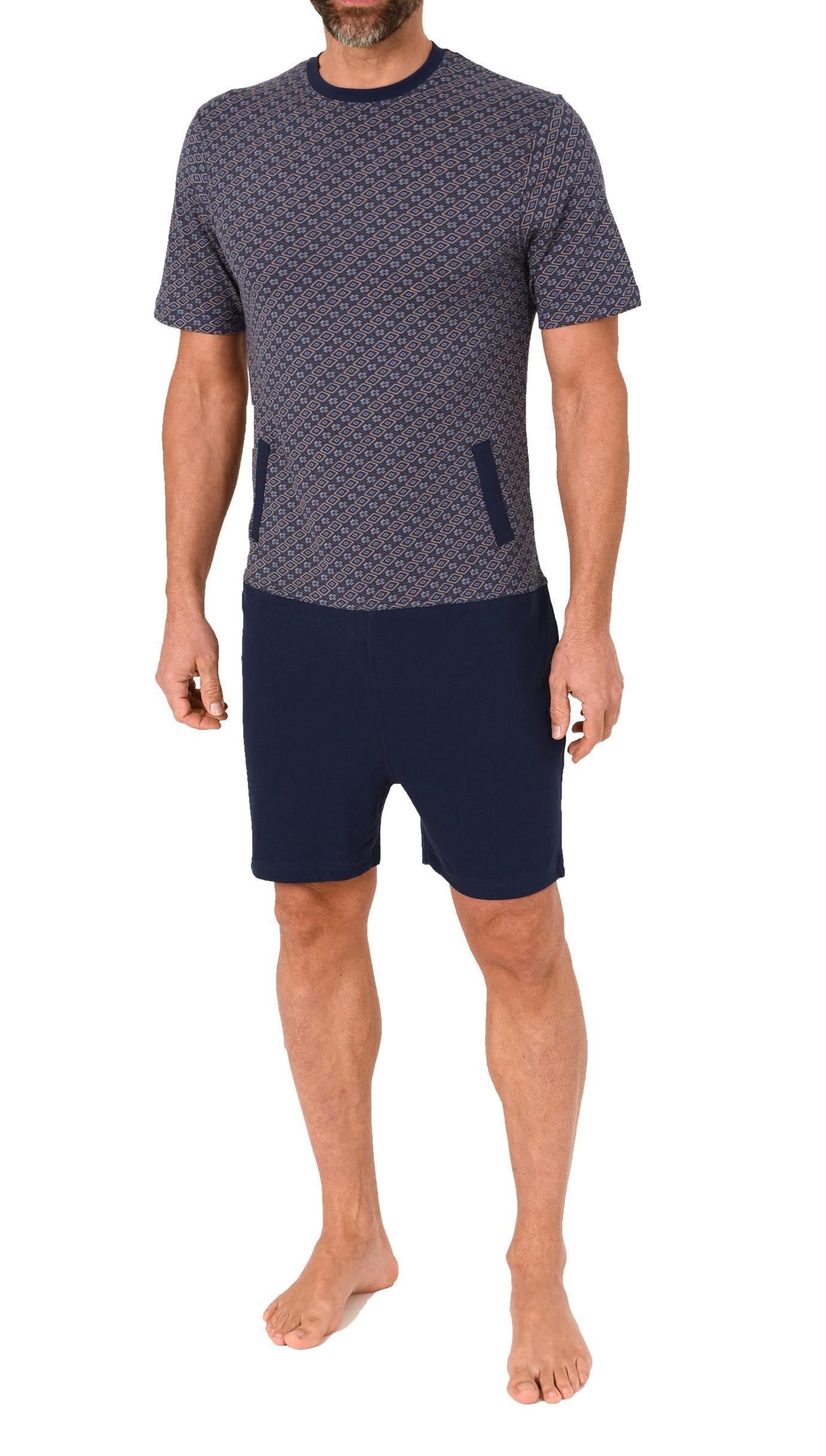 Herren Pflegeoverall kurzarm Einteiler Schlafanzug mit Reißverschluss am Rücken Herren Pflegeoverall kurzarm Einteiler Schlafanzug mit Reißverschluss am Rücken