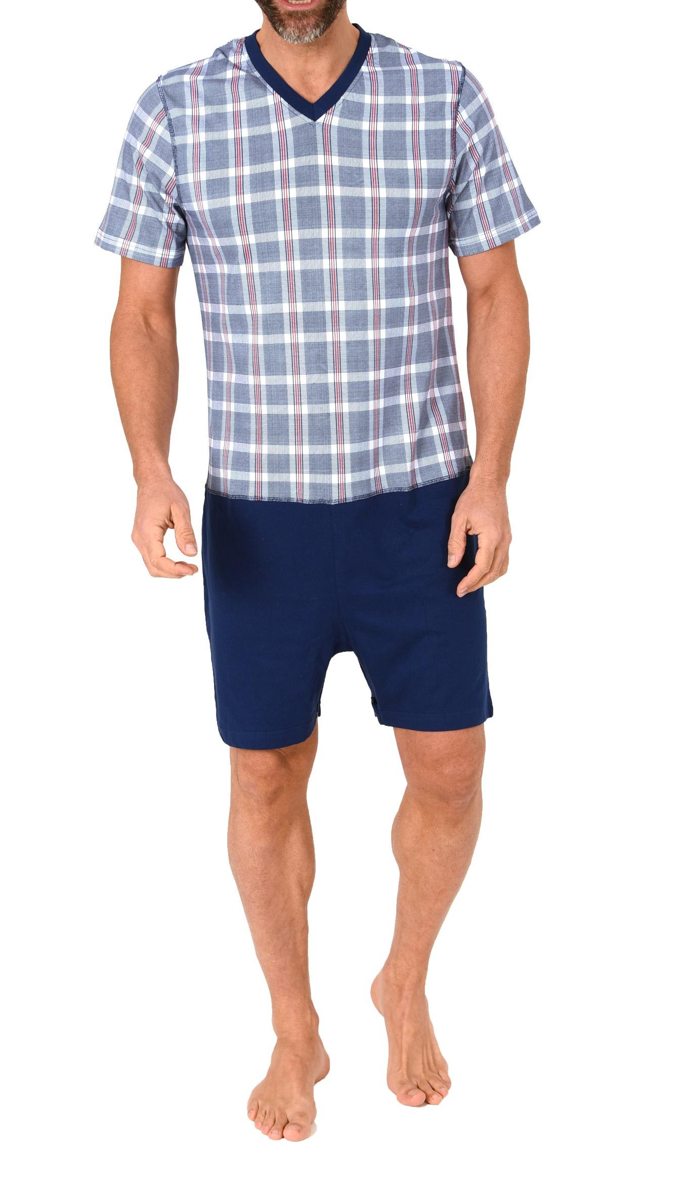 Herren Pflegeoverall kurzarm Einteiler Schlafanzug mit Reissverschluss am Rücken und Bein