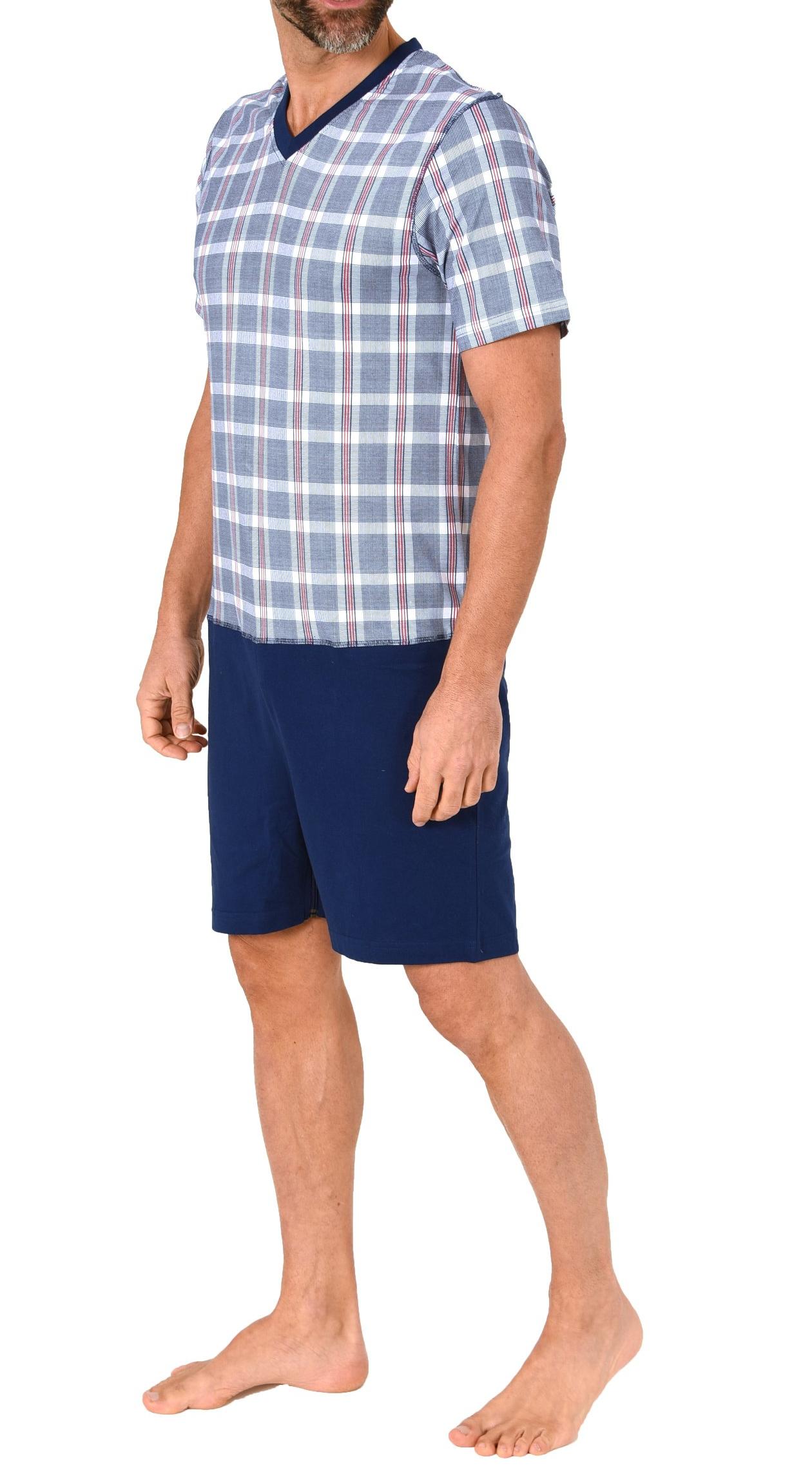 Herren Pflegeoverall kurzarm Einteiler Schlafanzug mit Reissverschluss am Rücken und Bein