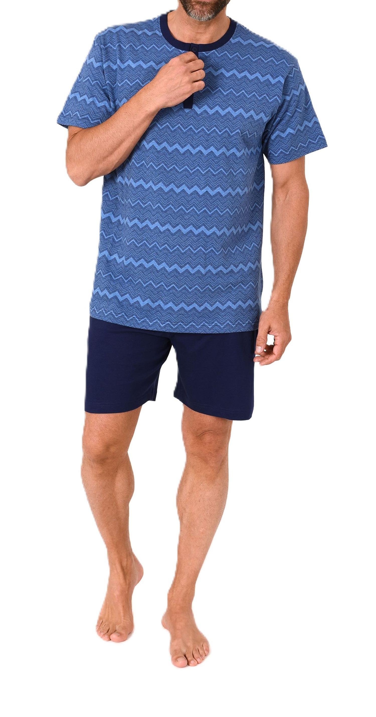 Normann Herren kurzarm Shorty Schlafanzug Pyjama in eleganten Design – auch in Übergröße