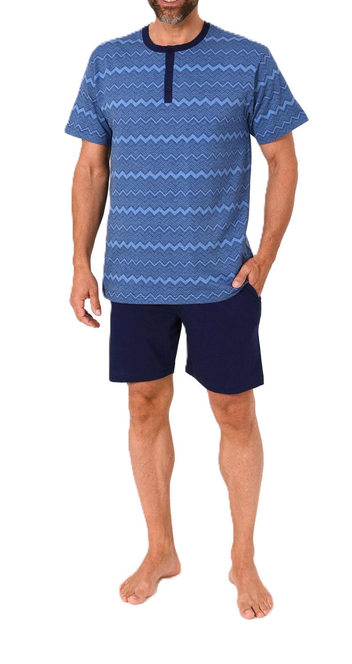 Normann Herren kurzarm Shorty Schlafanzug Pyjama in eleganten Design – auch in Übergröße