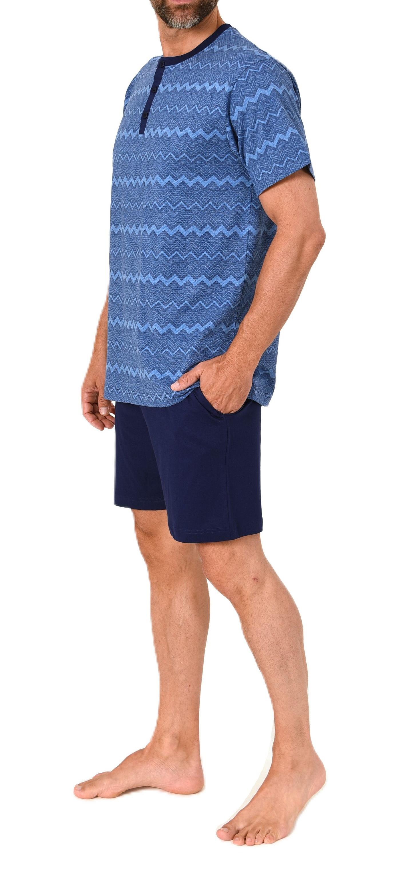 Normann Herren kurzarm Shorty Schlafanzug Pyjama in eleganten Design – auch in Übergröße