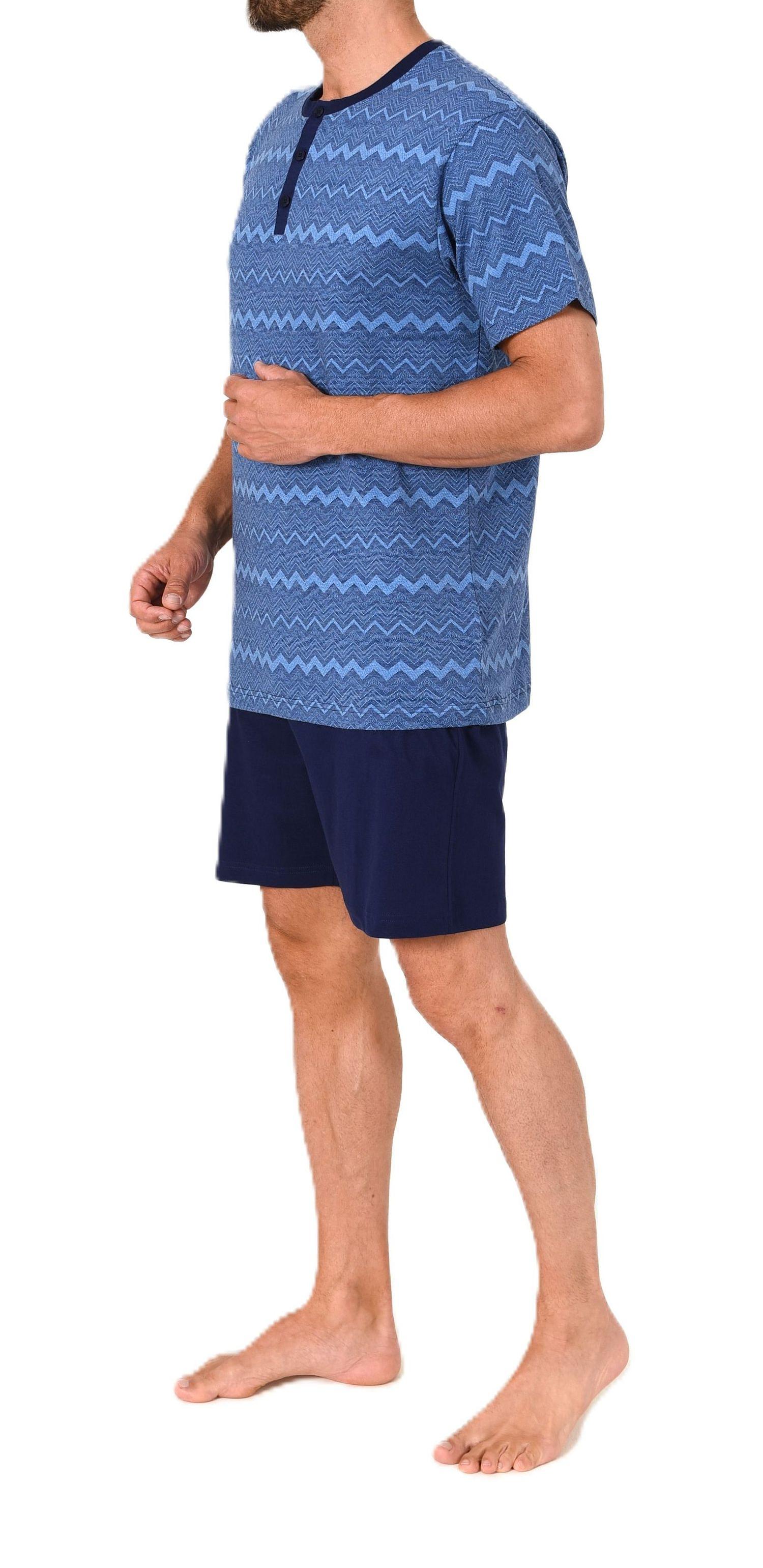 Normann Herren kurzarm Shorty Schlafanzug Pyjama in eleganten Design – auch in Übergröße