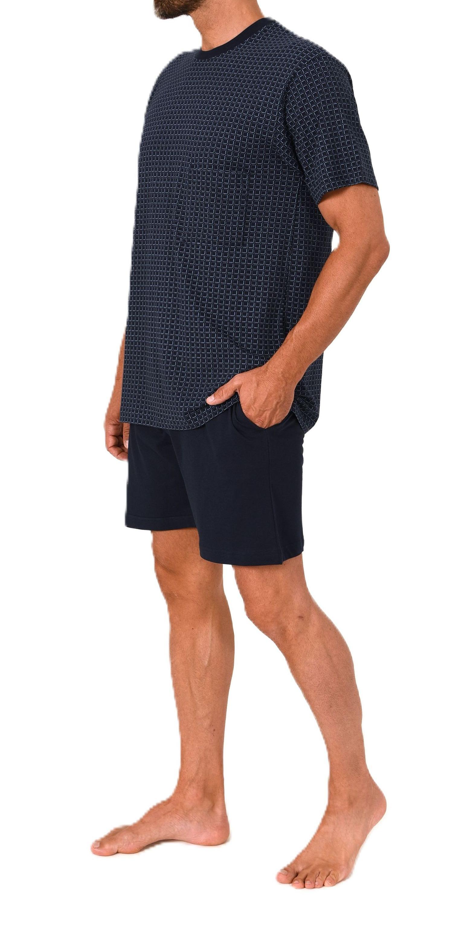 Normann Herren Schlafanzug kurzarm Shorty Pyjama aus Baumwolle – auch in Übergröße