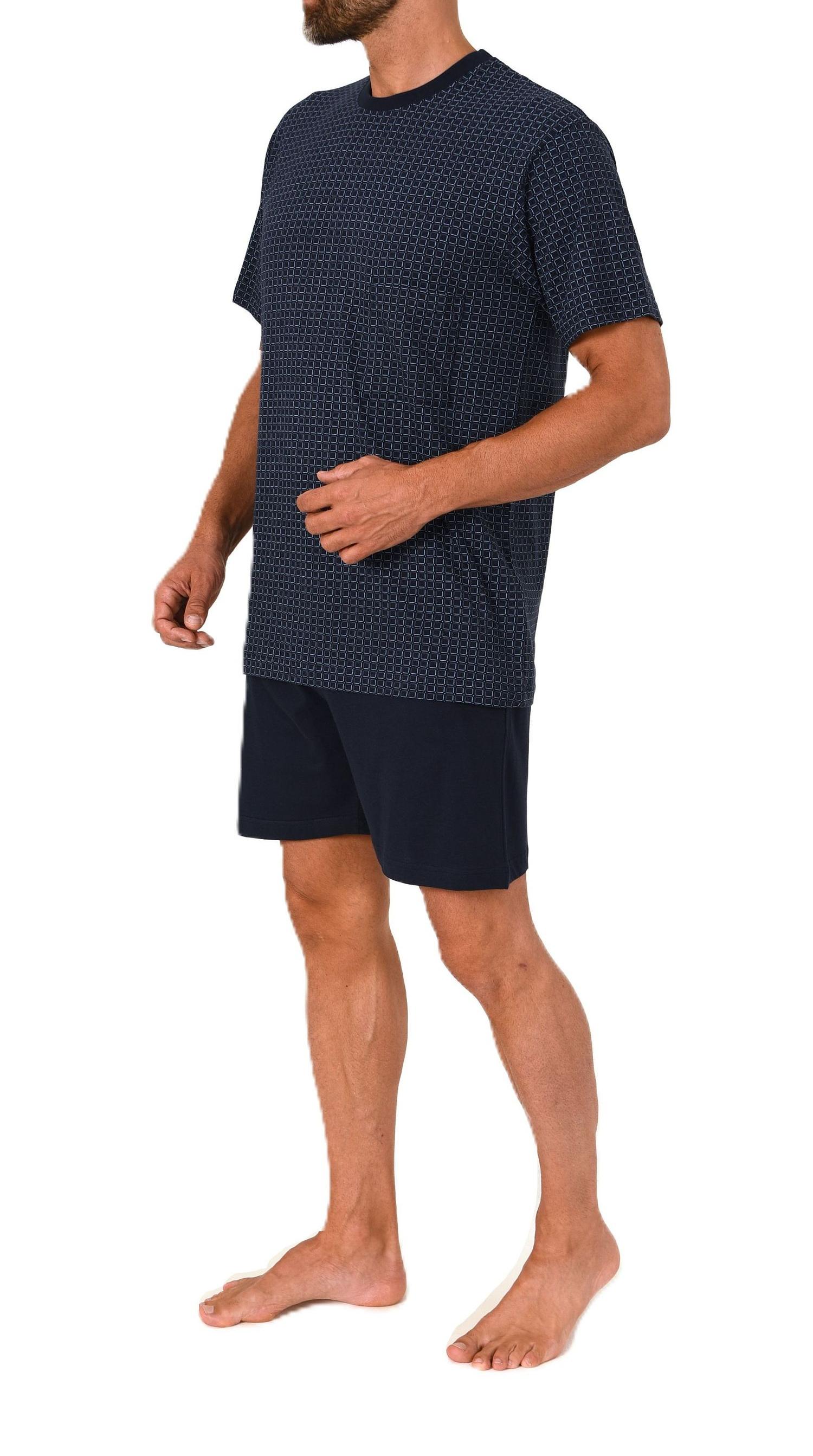 Normann Herren Schlafanzug kurzarm Shorty Pyjama aus Baumwolle – auch in Übergröße