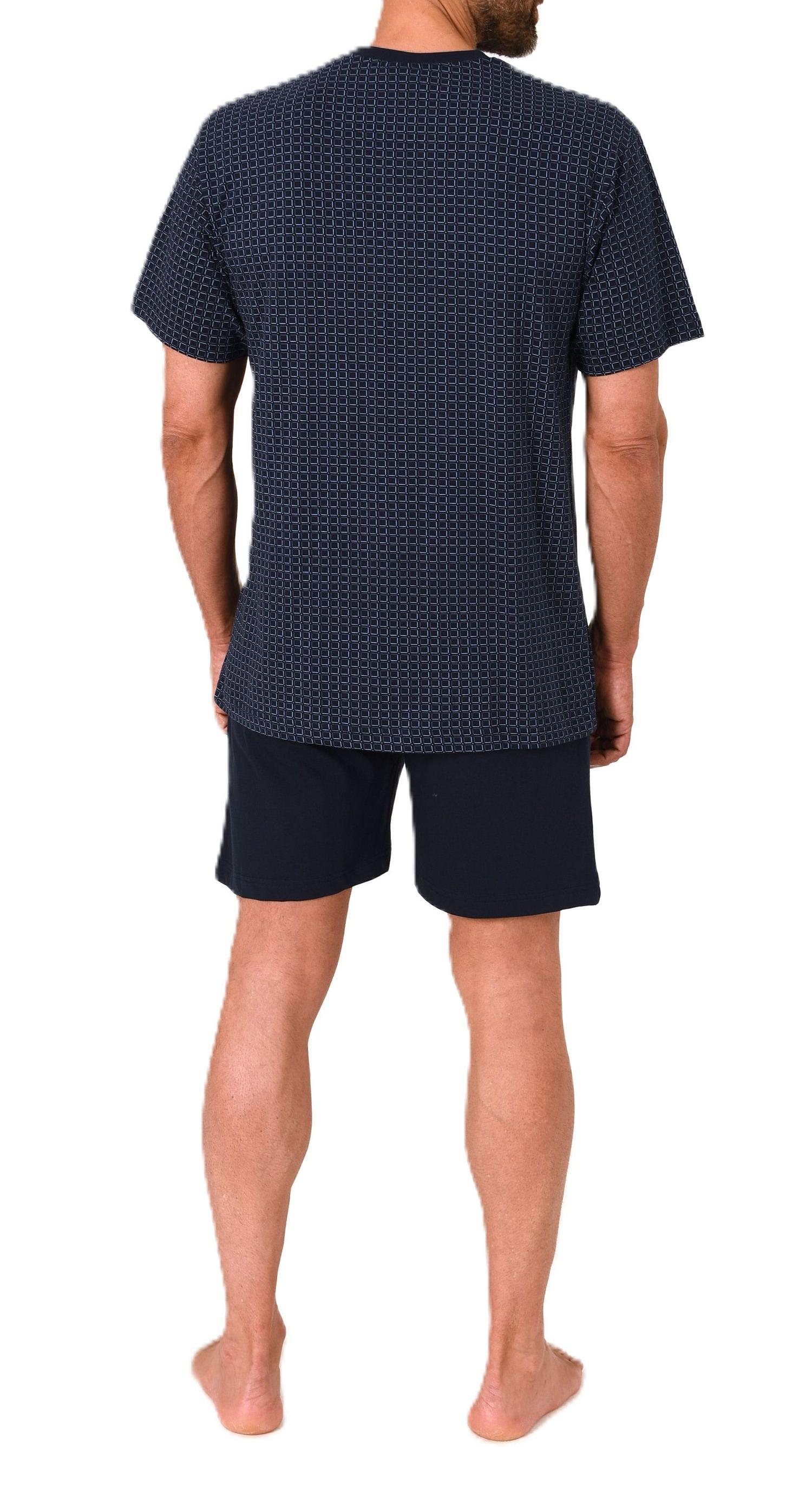 Normann Herren Schlafanzug kurzarm Shorty Pyjama aus Baumwolle – auch in Übergröße