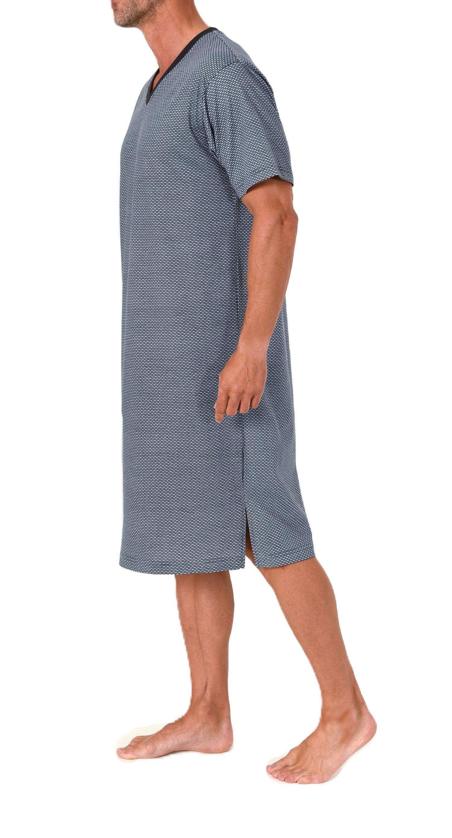 Normann Herren kurzarm Nachthemd im edlen Minimal-Print – auch in Übergrößen Normann Herren kurzarm Nachthemd im edlen Minimal-Print – auch in Übergrößen