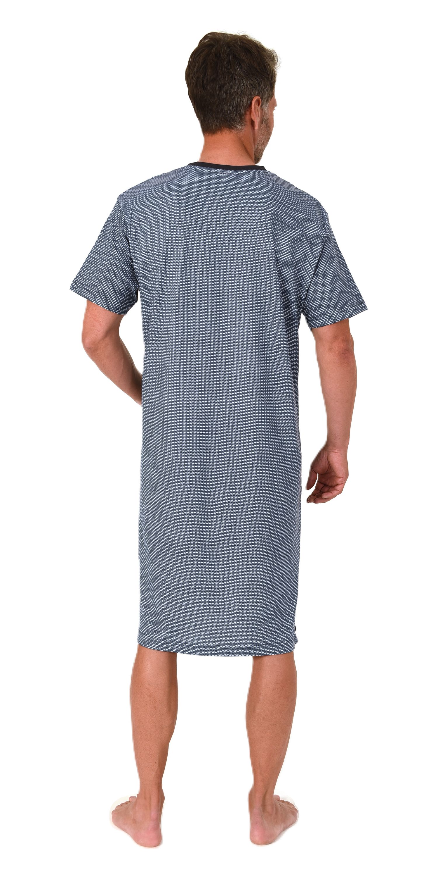 Normann Herren kurzarm Nachthemd im edlen Minimal-Print – auch in Übergrößen Normann Herren kurzarm Nachthemd im edlen Minimal-Print – auch in Übergrößen