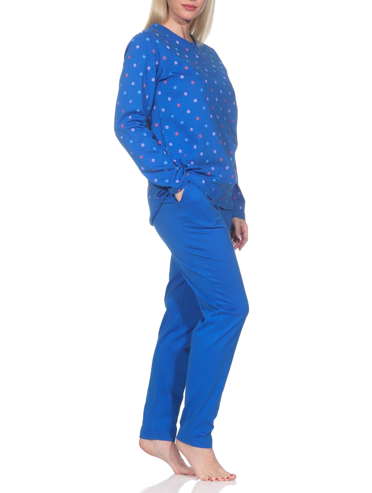 Normann Damen langarm Schlafanzug Pyjama in Tupfen-Punkte Optik - auch in Übergrössen Normann Damen langarm Schlafanzug Pyjama in Tupfen-Punkte Optik - auch in Übergrössen
