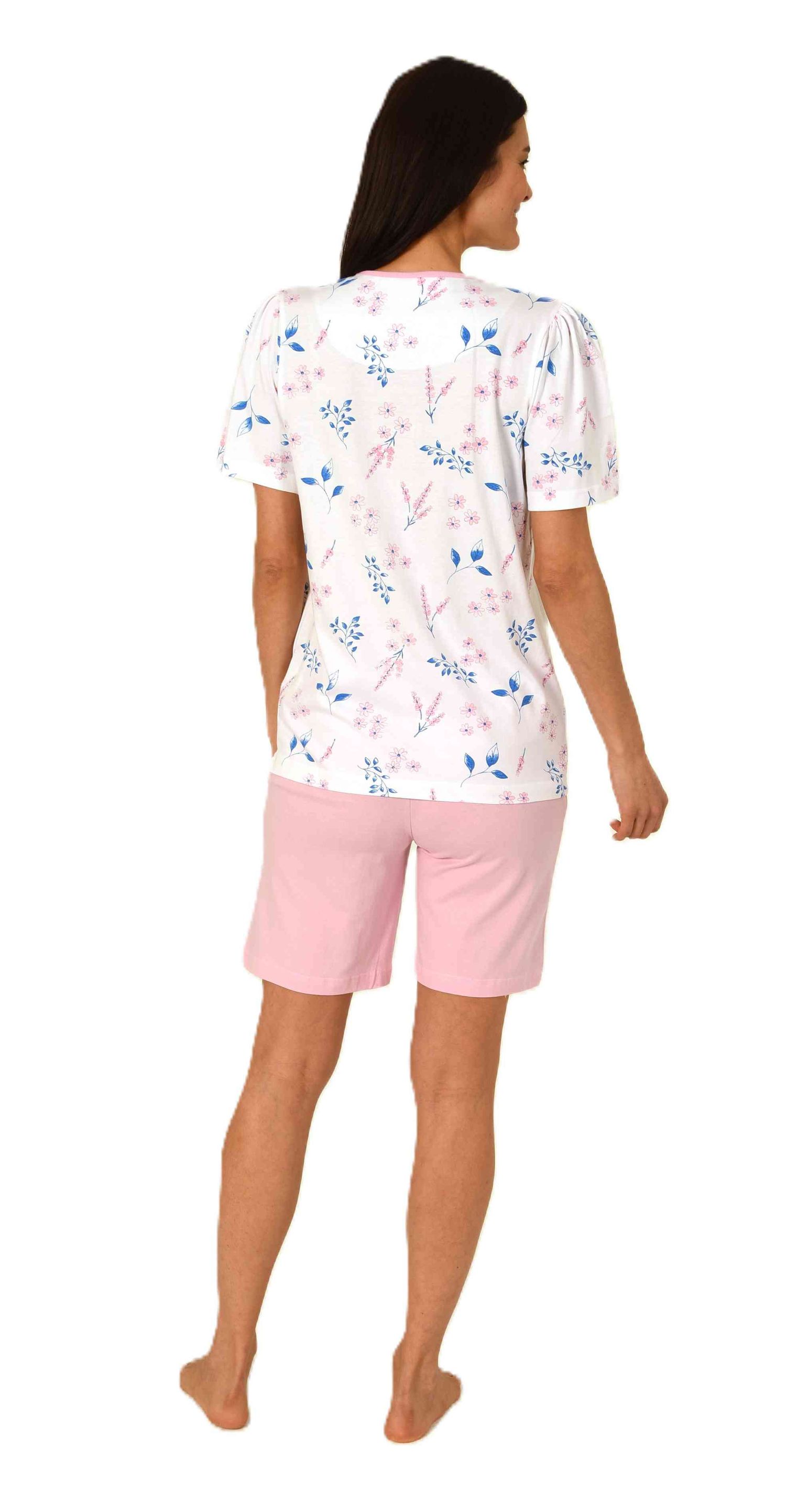 Normann Damen fraulicher kurzarm Pyjama Shorty in Klassischer Optik – auch in Übergröße