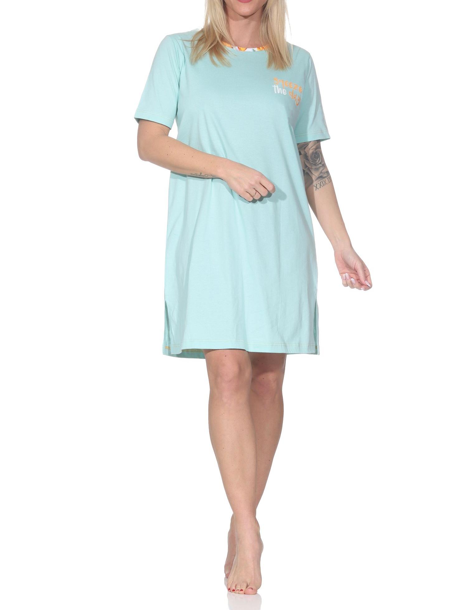 Normann Damen kurzarm Nachthemd in frischer Optik und sommerlichen Look Normann Damen kurzarm Nachthemd in frischer Optik und sommerlichen Look