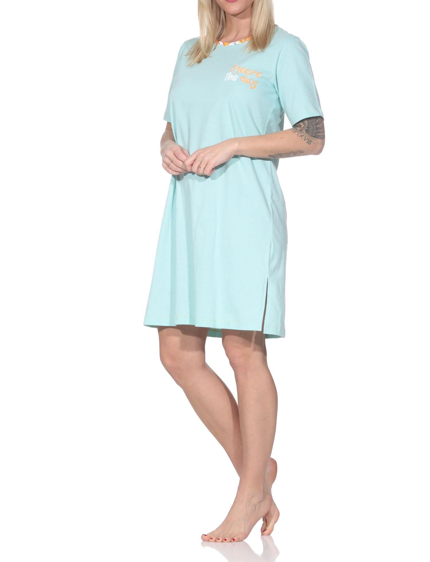 Normann Damen kurzarm Nachthemd in frischer Optik und sommerlichen Look