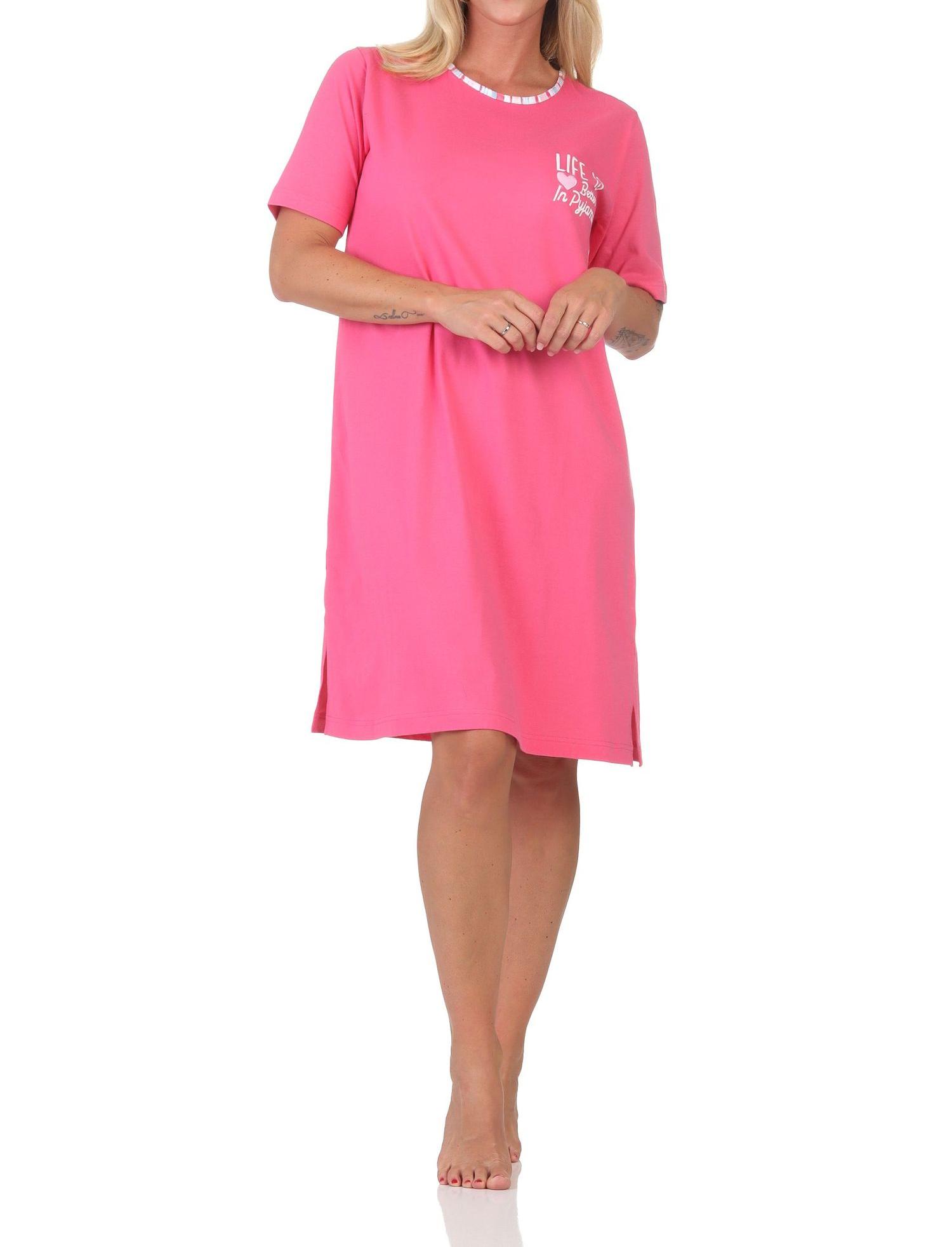 Normann Damen kurzarm Nachthemd Sleepshirt in edler Optik – auch in Übergröße Normann Damen kurzarm Nachthemd Sleepshirt in edler Optik – auch in Übergröße