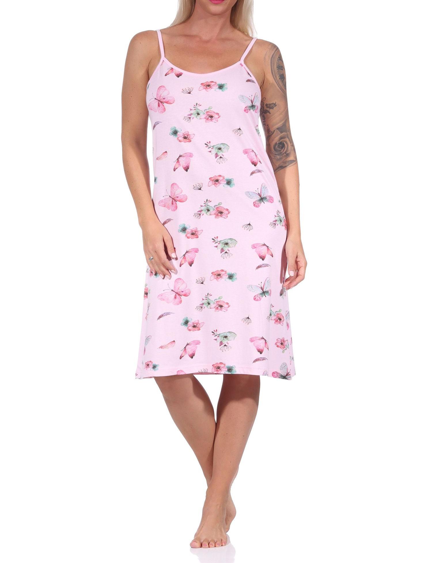 Sommerliches Damen Spaghetti Nachthemd von Normann, florales Design - auch in Übergrössen Sommerliches Damen Spaghetti Nachthemd von Normann, florales Design - auch in Übergrössen