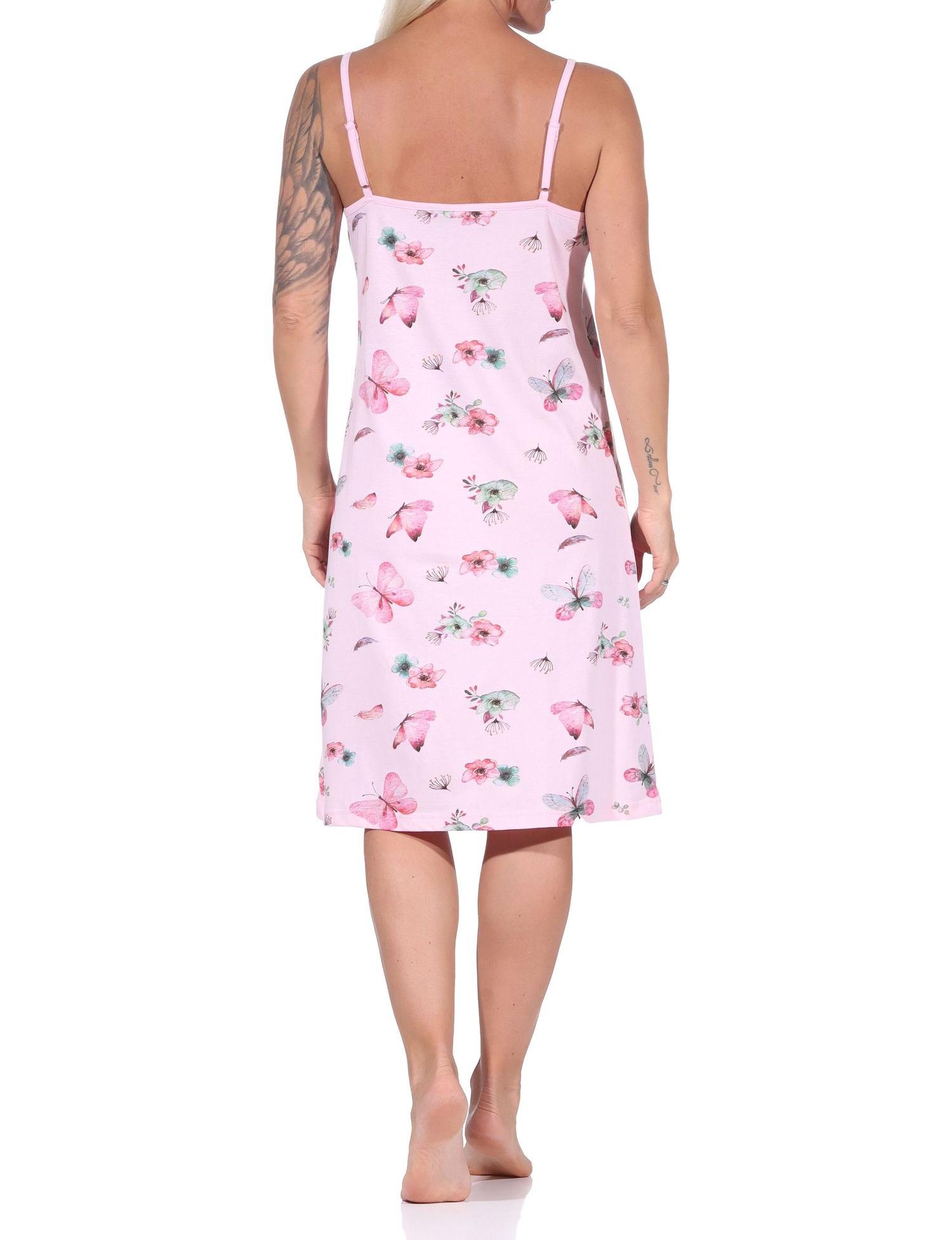 Sommerliches Damen Spaghetti Nachthemd von Normann, florales Design - auch in Übergrössen Sommerliches Damen Spaghetti Nachthemd von Normann, florales Design - auch in Übergrössen