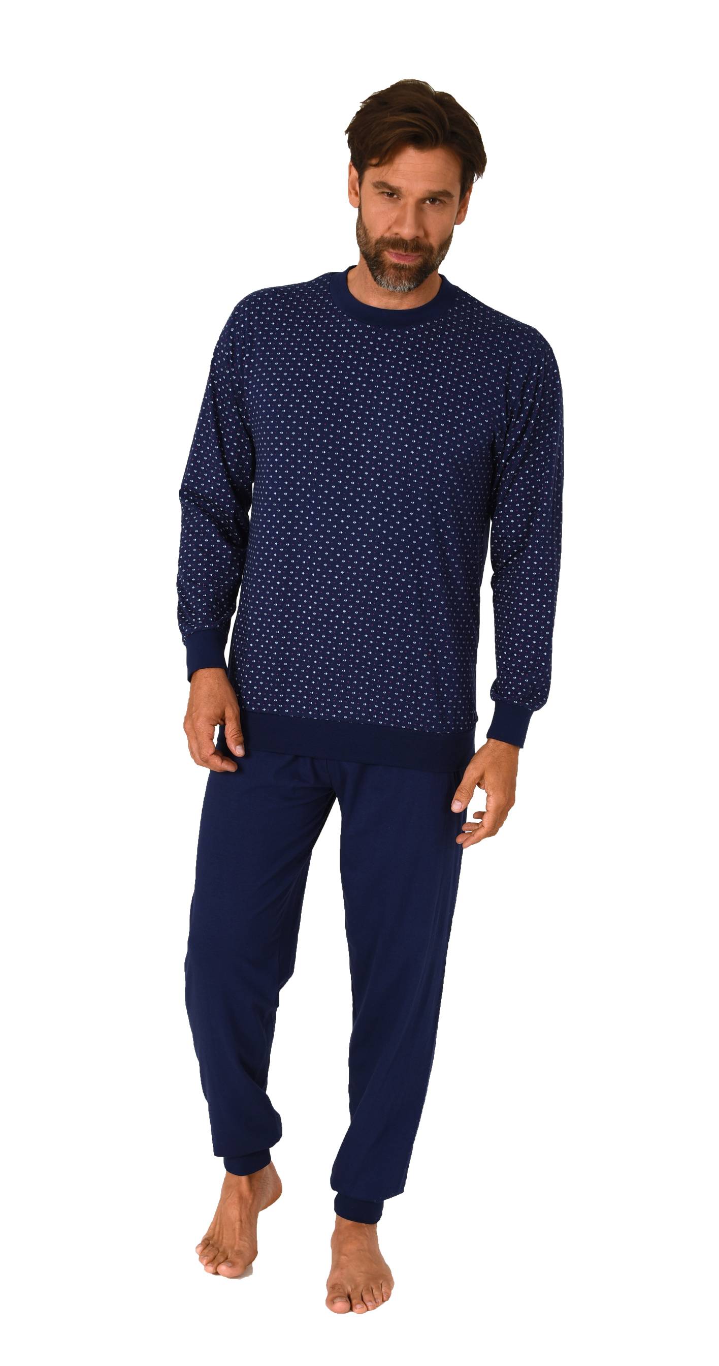 Normann Herren langarm Schlafanzug mit Bündchen Pyjama in edler Minimal-Print-Optik Normann Herren langarm Schlafanzug mit Bündchen Pyjama in edler Minimal-Print-Optik