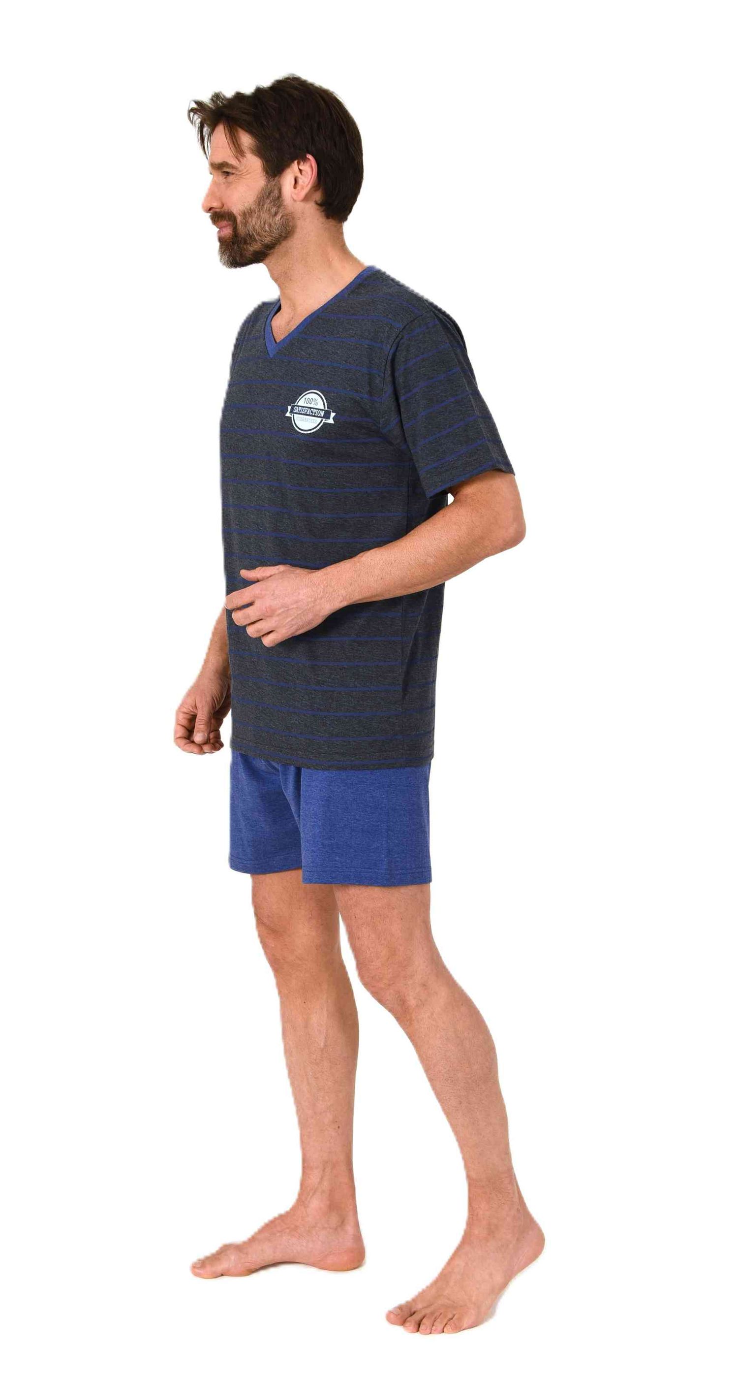 Normann Herren kurzarm Schlafanzug Shorty Pyjama in eleganter Streifenoptik Normann Herren kurzarm Schlafanzug Shorty Pyjama in eleganter Streifenoptik