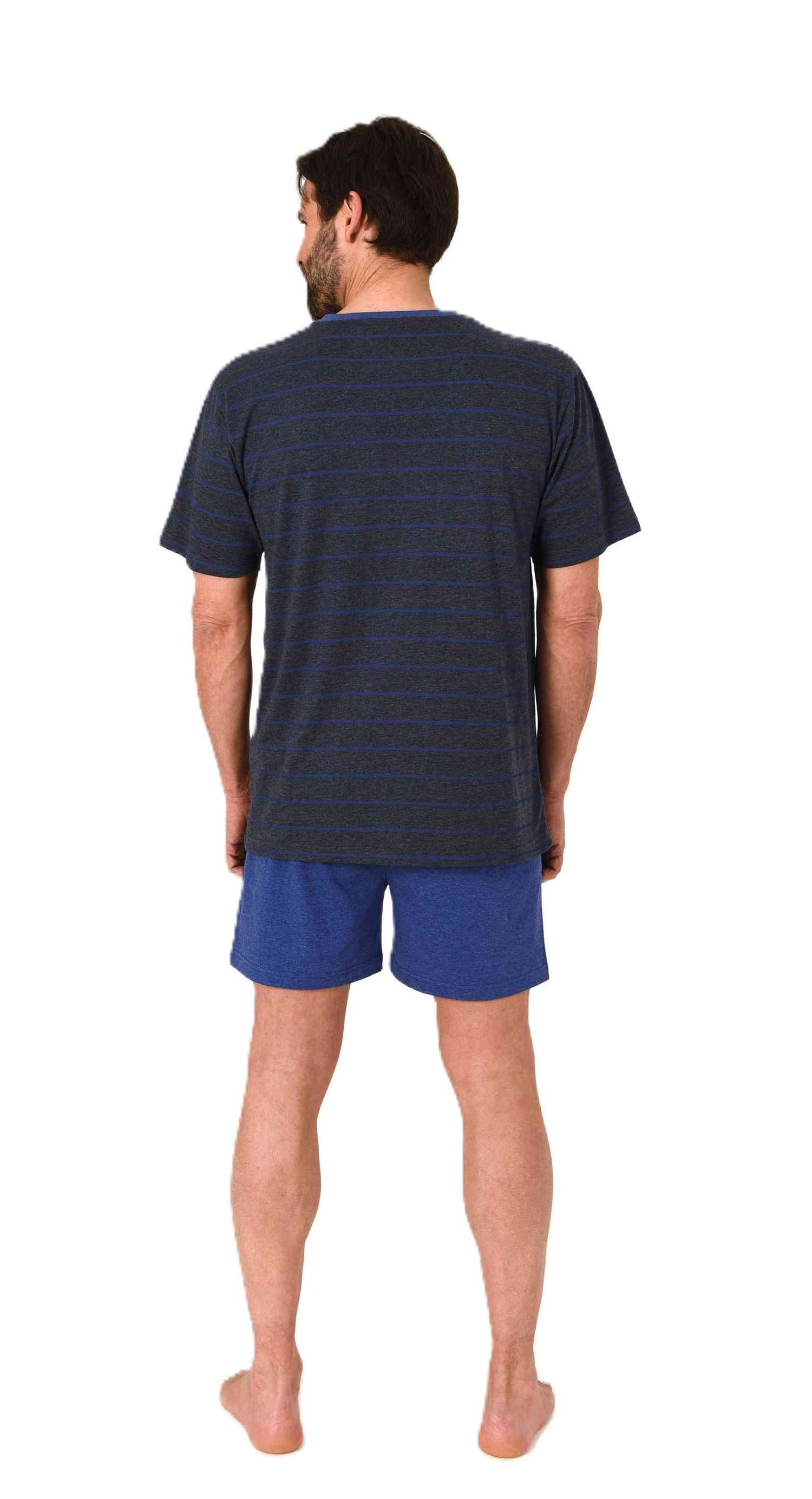 Normann Herren kurzarm Schlafanzug Shorty Pyjama in eleganter Streifenoptik Normann Herren kurzarm Schlafanzug Shorty Pyjama in eleganter Streifenoptik