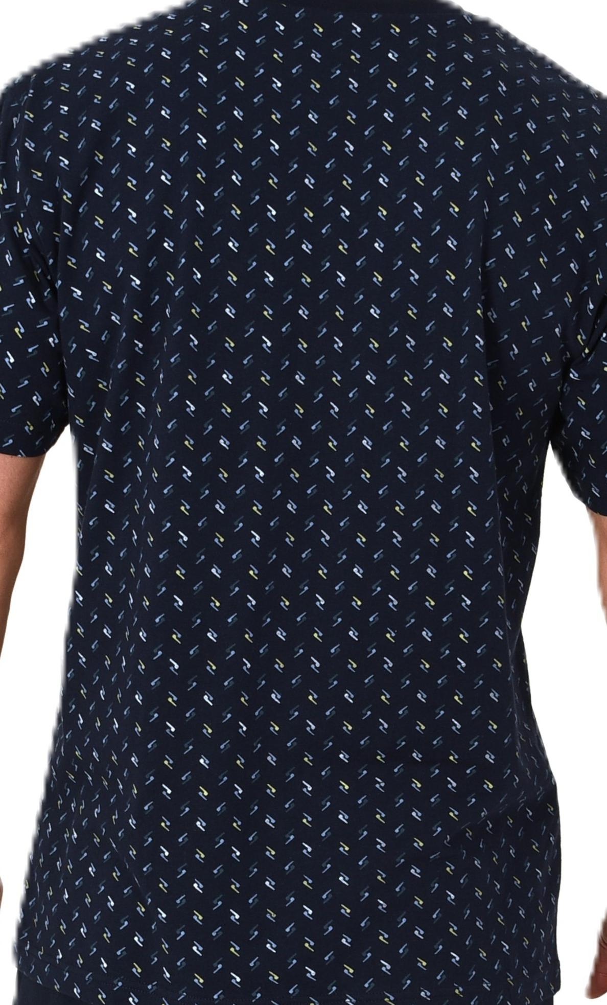 Normann Herren Schlafanzug kurzarm Shorty Pyjama in edler Minimal Print Optik