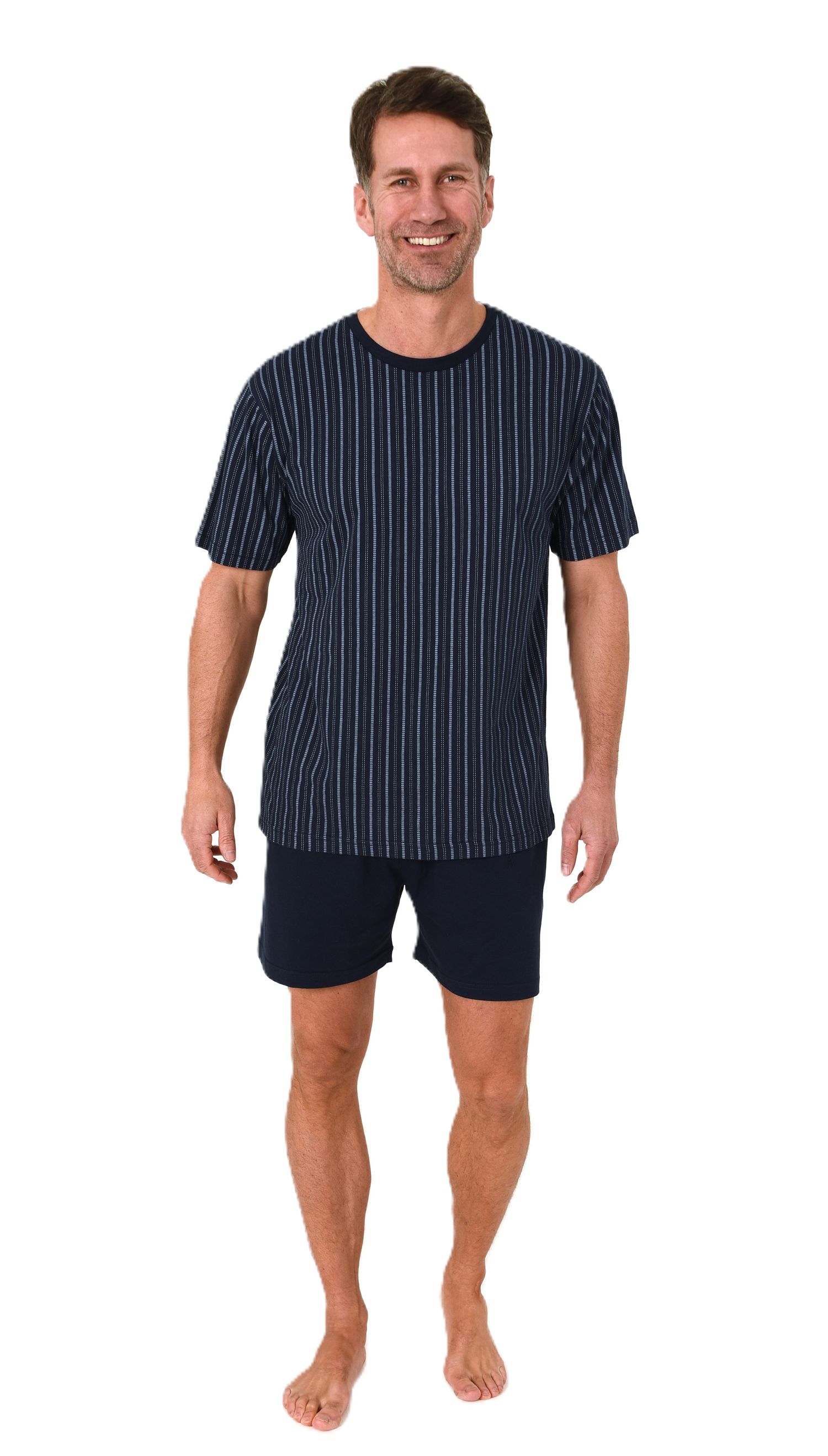 Normann Herren Schlafanzug kurzarm Shorty Pyjama in zeitloser Minimal Print Optik Normann Herren Schlafanzug kurzarm Shorty Pyjama in zeitloser Minimal Print Optik