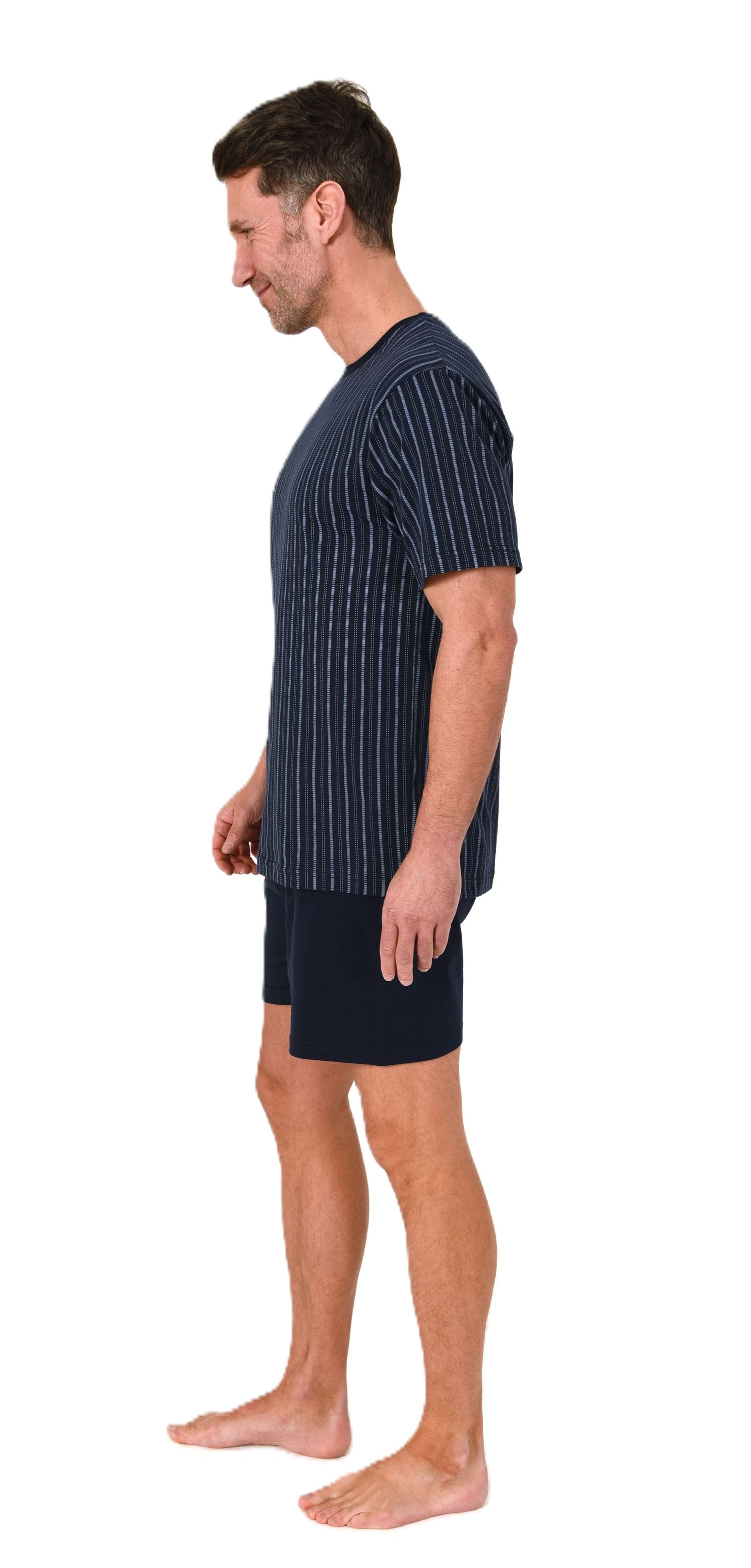 Normann Herren Schlafanzug kurzarm Shorty Pyjama in zeitloser Minimal Print Optik Normann Herren Schlafanzug kurzarm Shorty Pyjama in zeitloser Minimal Print Optik