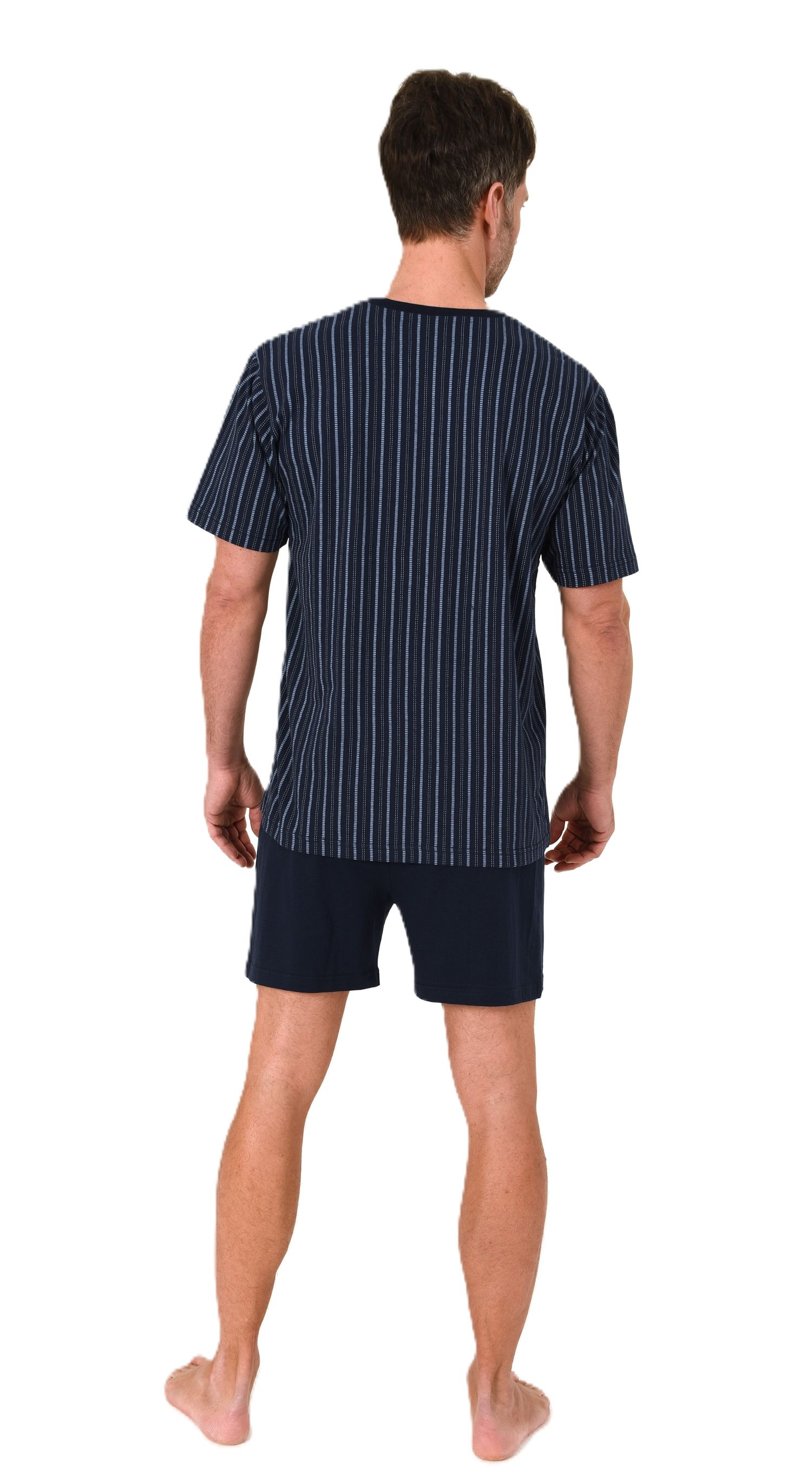 Normann Herren Schlafanzug kurzarm Shorty Pyjama in zeitloser Minimal Print Optik Normann Herren Schlafanzug kurzarm Shorty Pyjama in zeitloser Minimal Print Optik