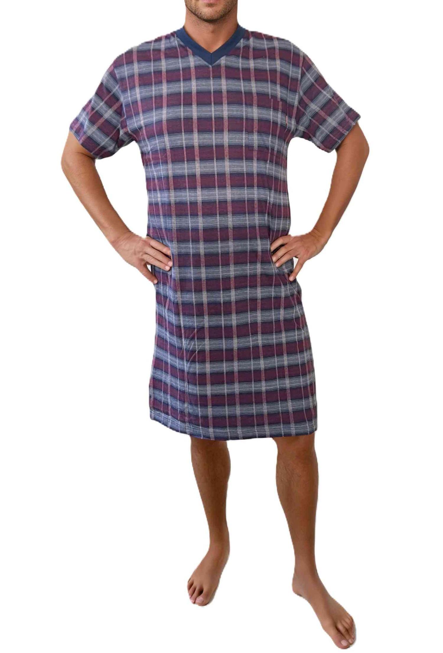 Normann Herren kurzarm Nachthemd im edlen Look