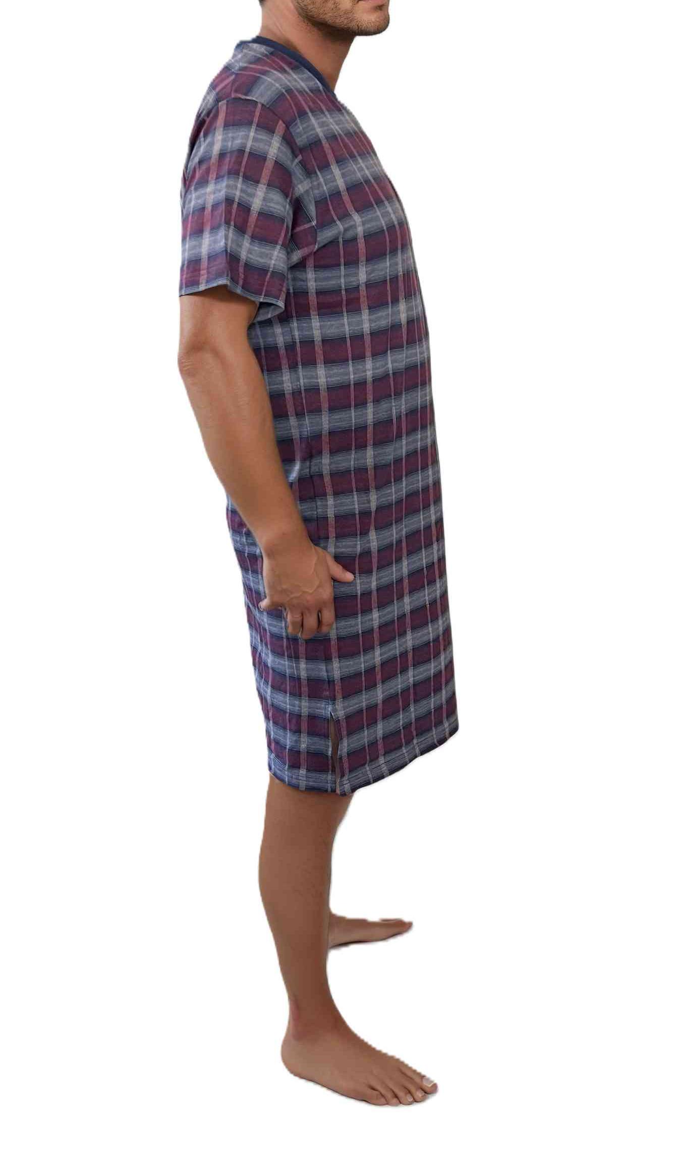 Normann Herren kurzarm Nachthemd im edlen Look