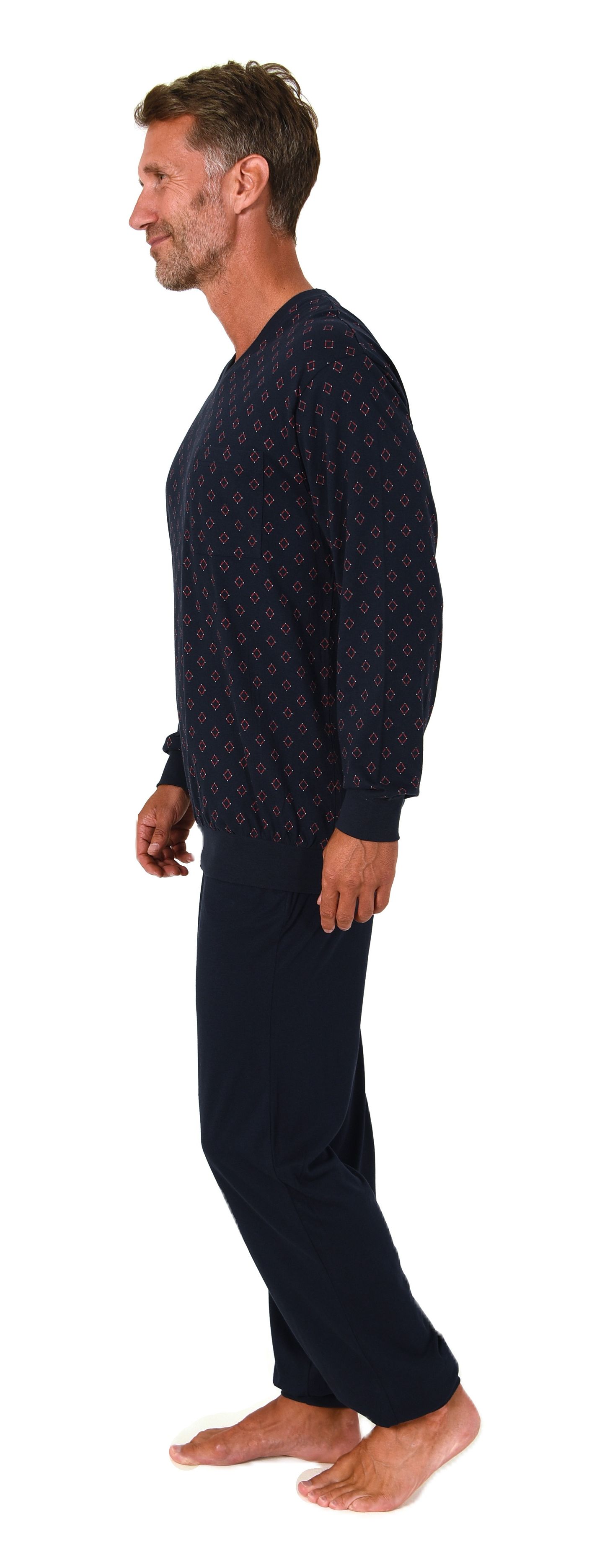 Normann Herren langarm Schlafanzug mit Bündchen – Pyjama Set auch in Übergrößen Normann Herren langarm Schlafanzug mit Bündchen – Pyjama Set auch in Übergrößen