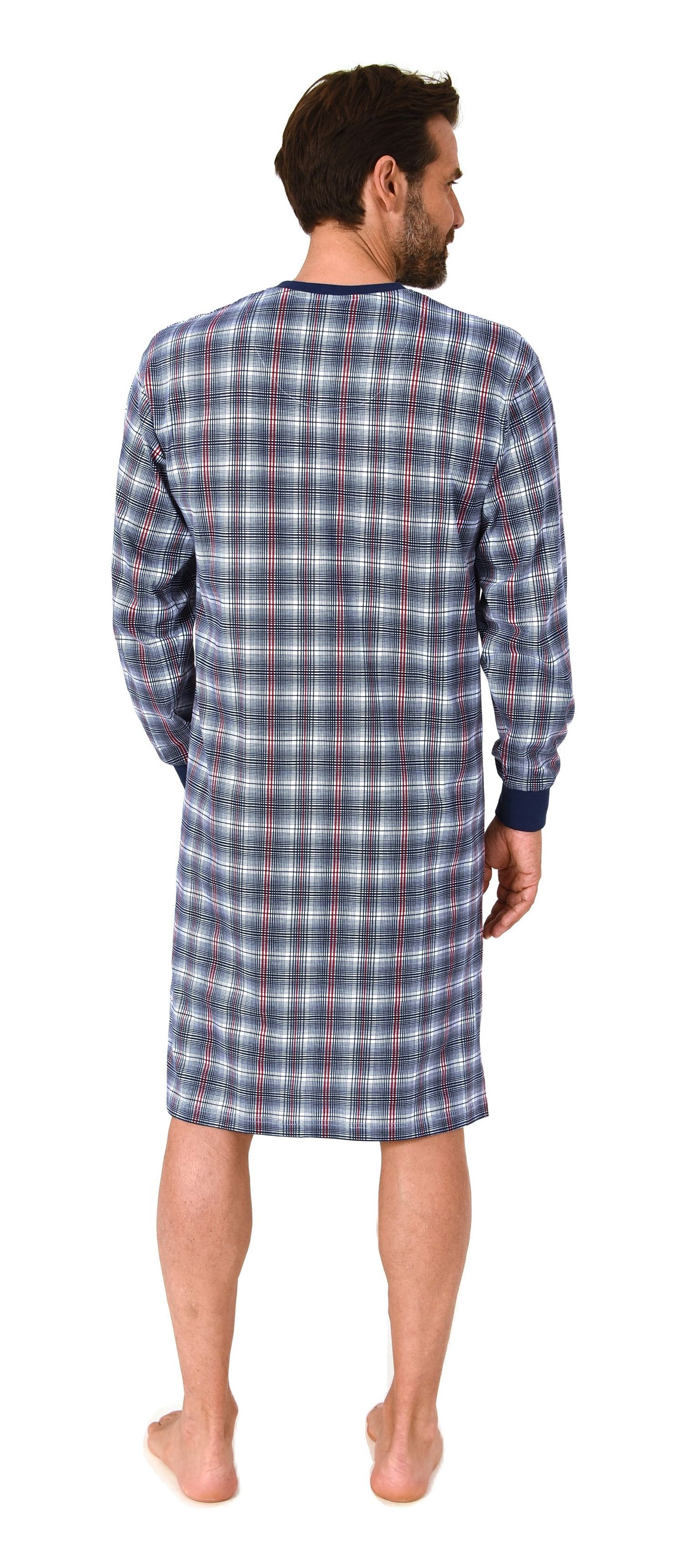 Normann Herren langarm Nachthemd mit Bündchen und V-Hals – Sleepshirt auch in Übergrößen Normann Herren langarm Nachthemd mit Bündchen und V-Hals – Sleepshirt auch in Übergrößen