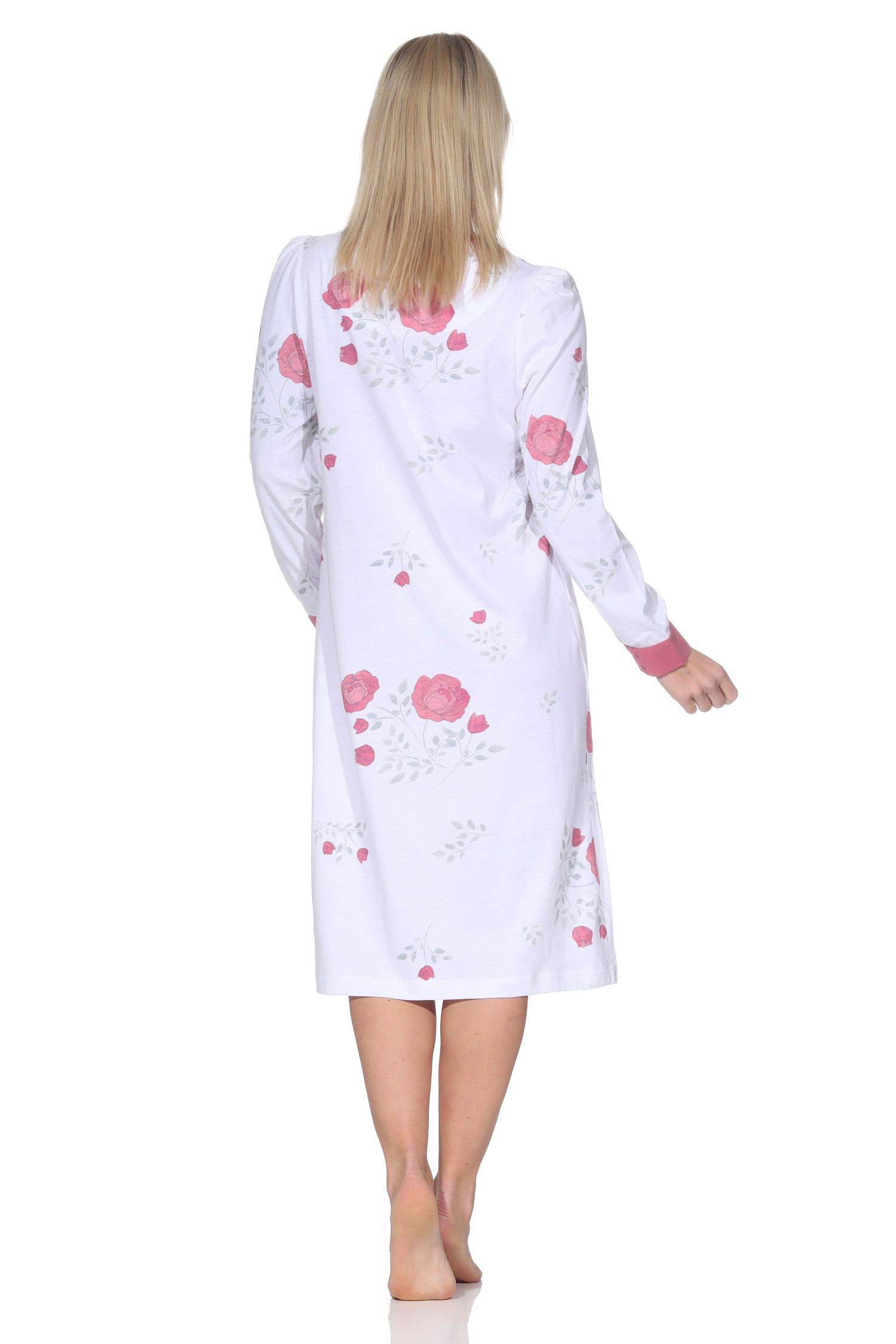 Normann Damen langarm Nachthemd im klassischen fraulichen Design – auch in Übergrößen