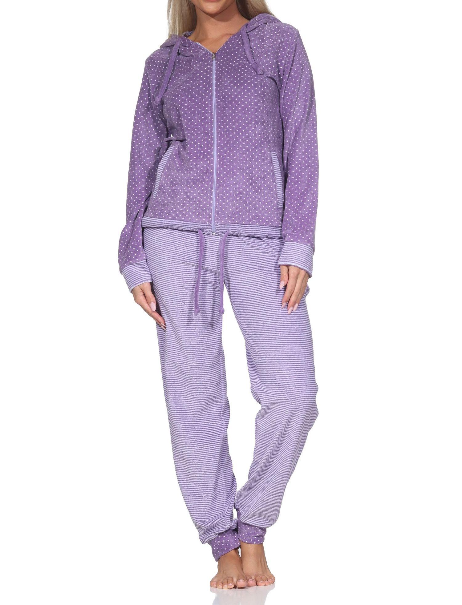 Normann Damen Frottee Hausanzug / Freizeitanzug in chilliger Optik - auch in Übergröße