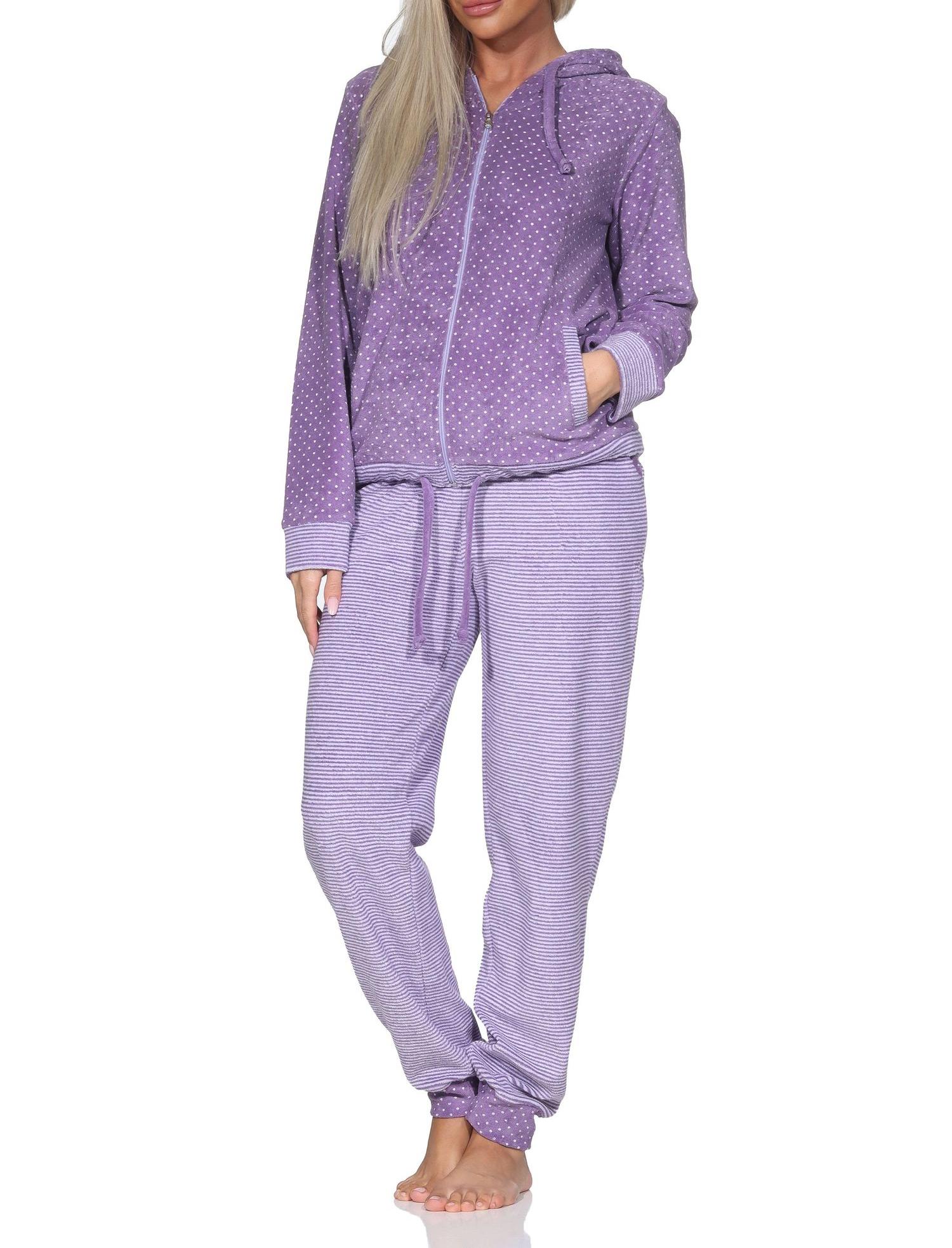 Normann Damen Frottee Hausanzug / Freizeitanzug in chilliger Optik - auch in Übergröße