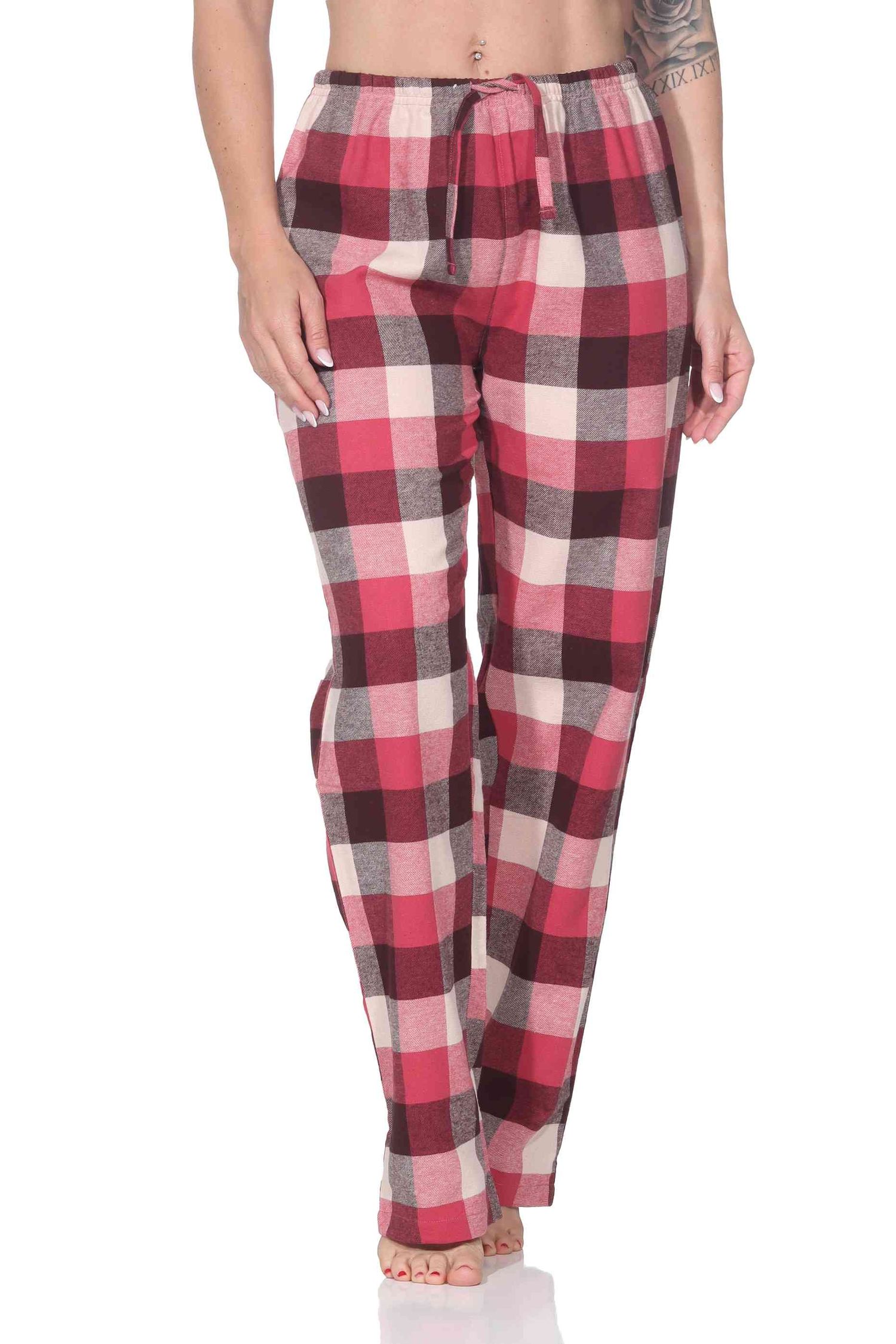 Normann Damen Flanell Schlafanzug Hose kariert – Schlafhose ideal zum relaxen Normann Damen Flanell Schlafanzug Hose kariert – Schlafhose ideal zum relaxen